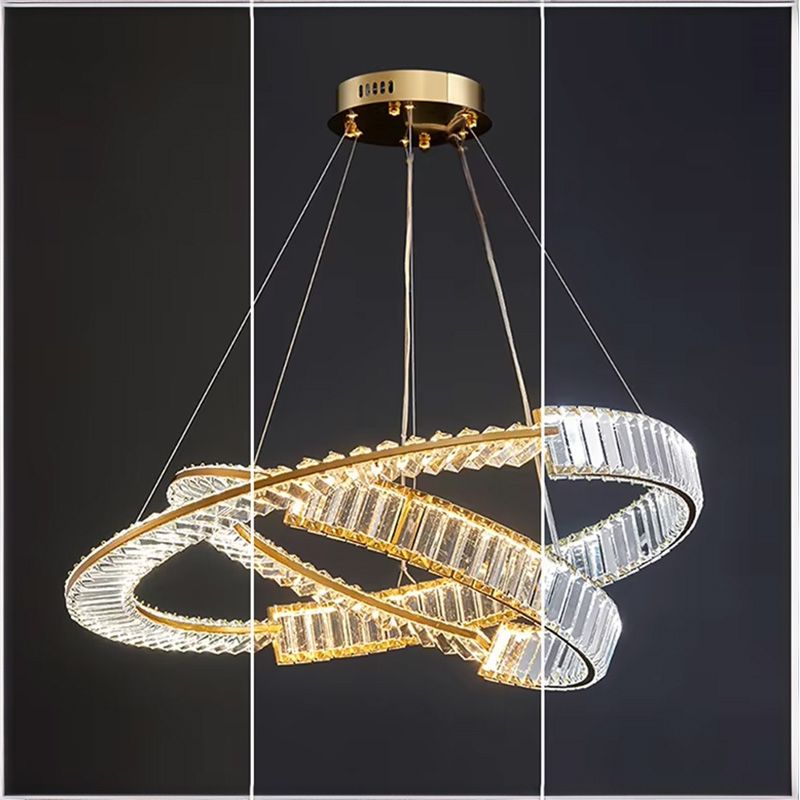 Toolight, LED krištáľové stropné svietidlo APP1524-CP60/80, zlatá, OSW-06972