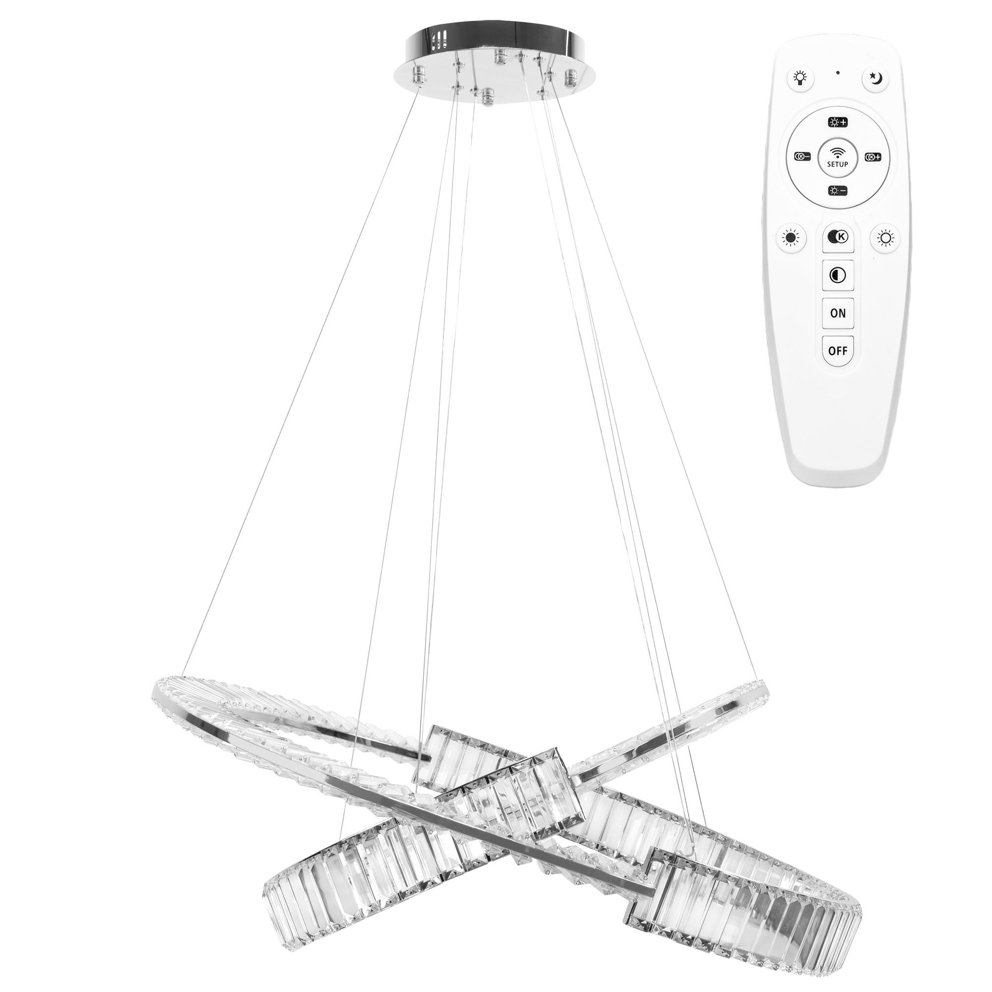 Toolight, LED krištáľové stropné svietidlo APP1525-CP60/80, chróm, OSW-06973