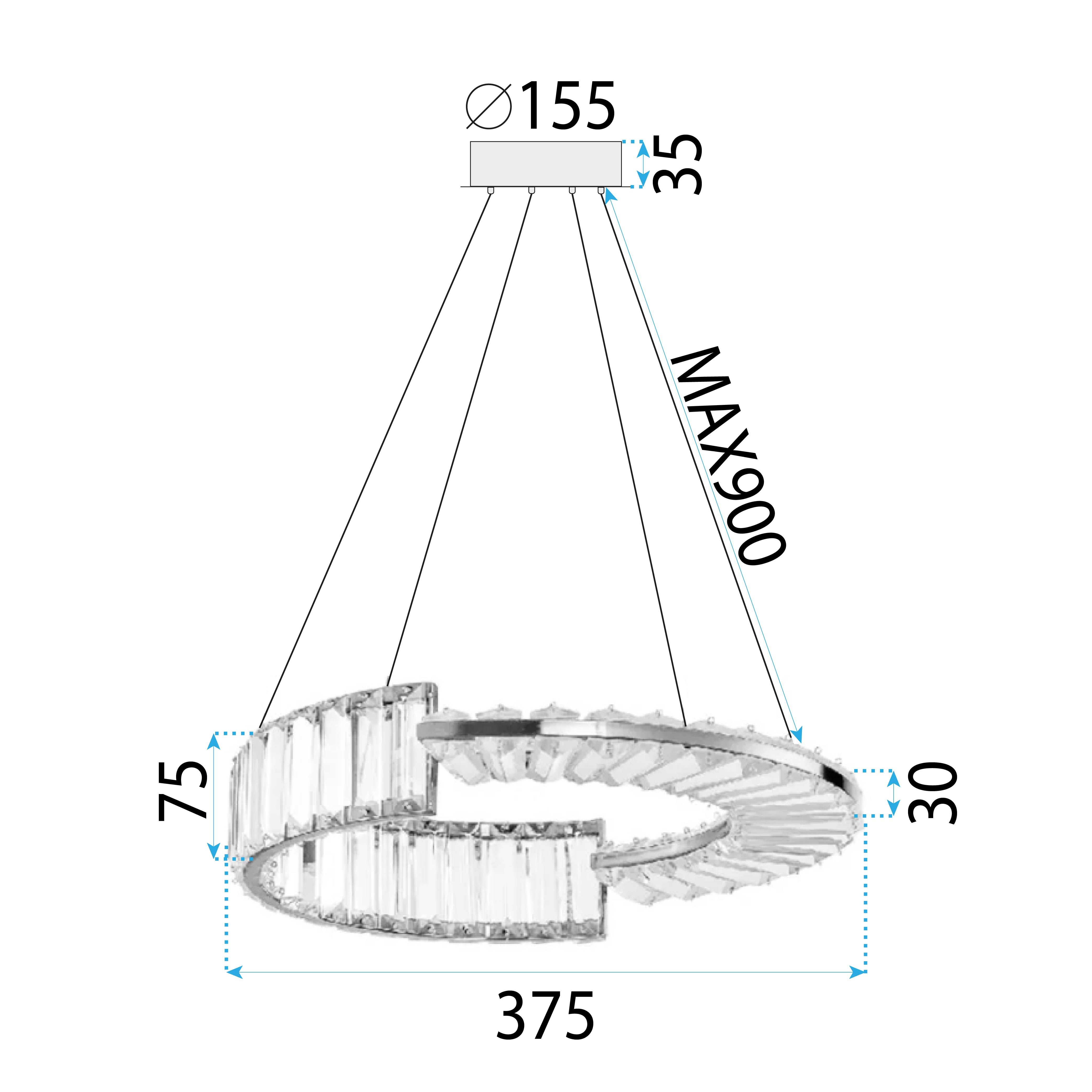 Toolight, LED stropné svietidlo APP1527-CP40, chrómová, OSW-06976