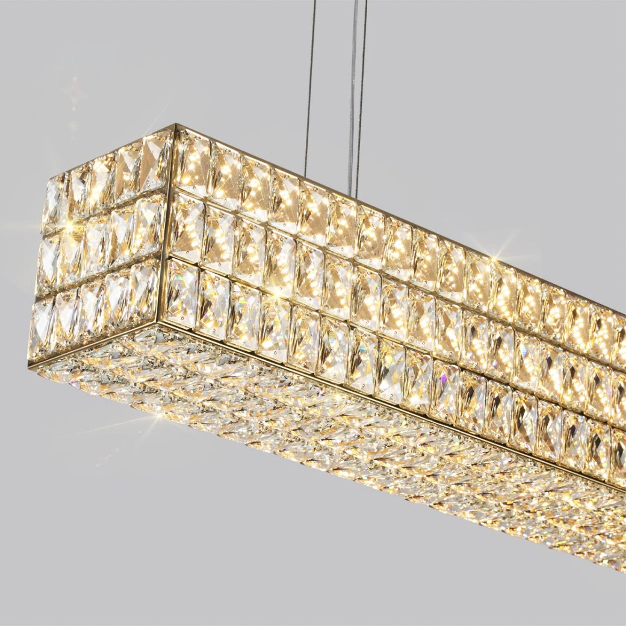 Toolight, LED krištáľové stropné svietidlo APP1566-CP, zlatá, OSW-06403