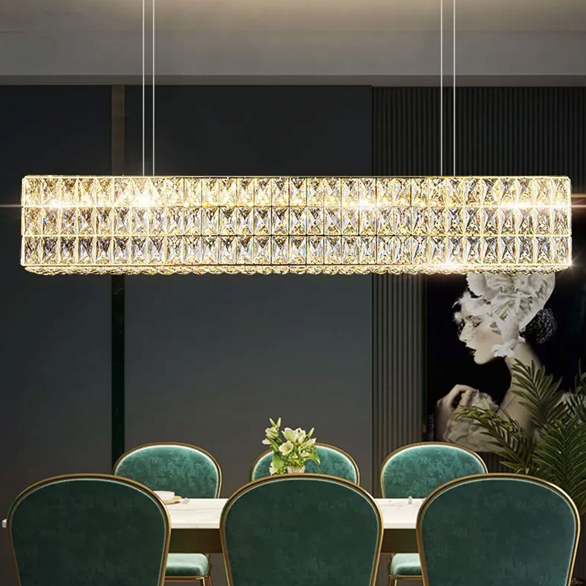 Toolight, LED krištáľové stropné svietidlo APP1566-CP, zlatá, OSW-06403