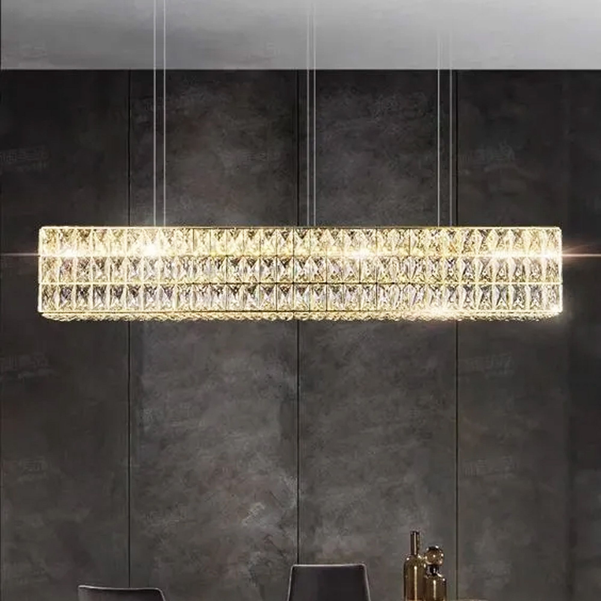 Toolight, LED krištáľové stropné svietidlo APP1566-CP, zlatá, OSW-06403