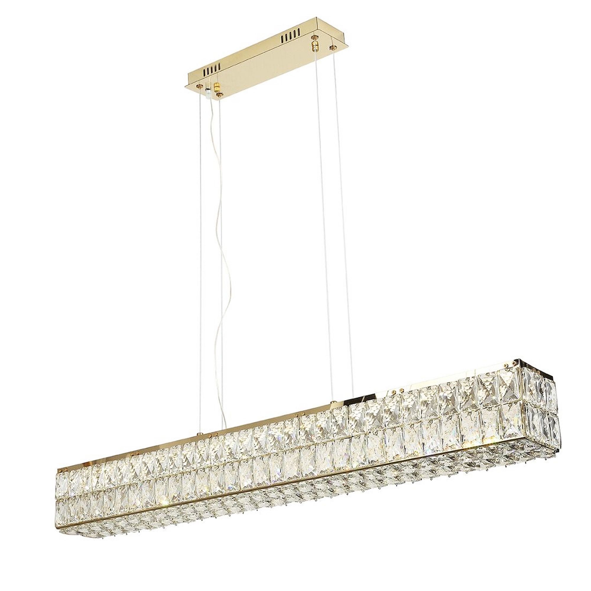 Toolight, LED krištáľové stropné svietidlo APP1566-CP, zlatá, OSW-06403