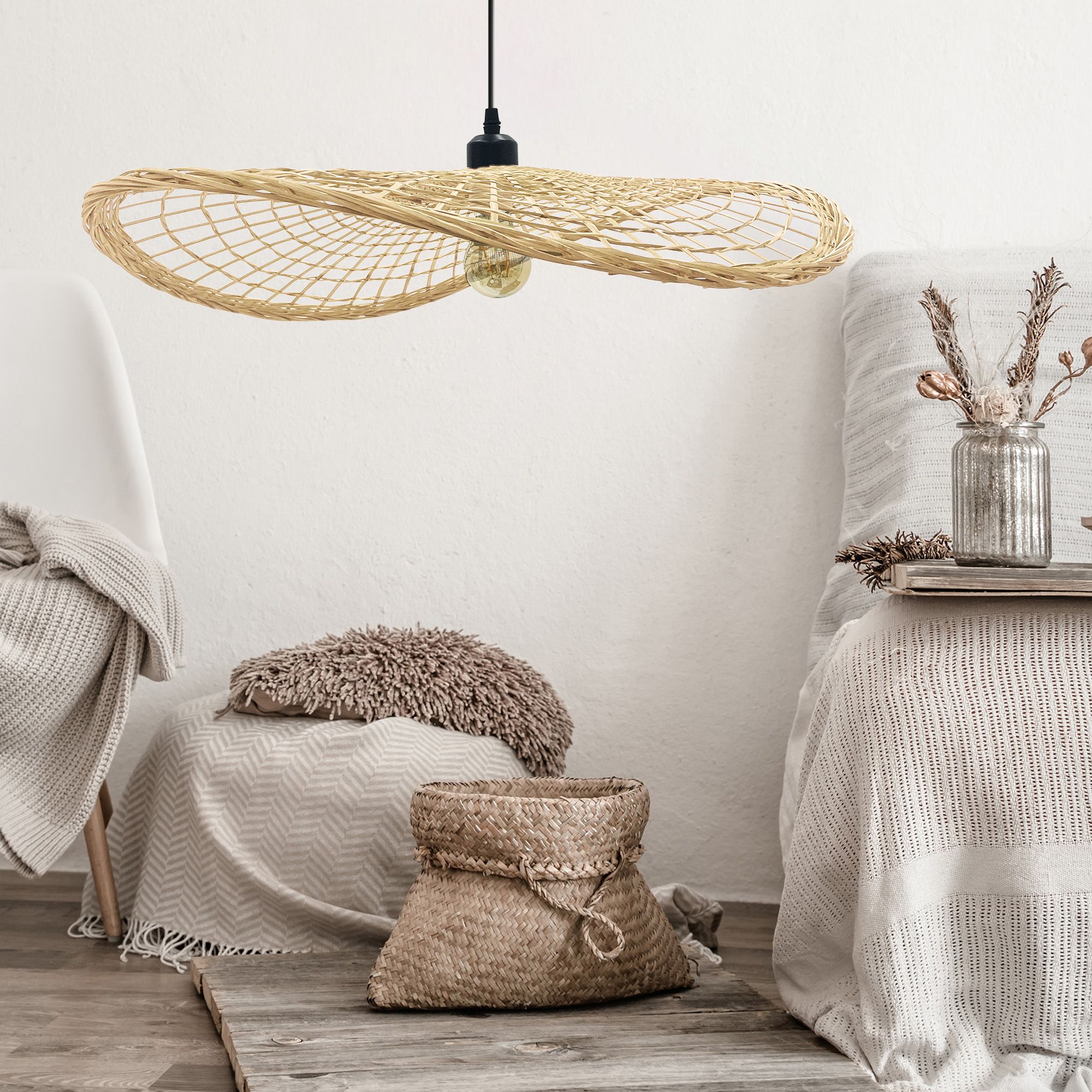 Toolight Boho, stropné svietidlo 1xE27 APP1541-1CP, hnedá-čierna, OSW-06977