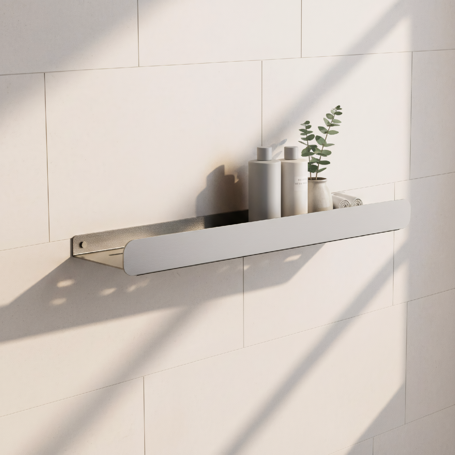Rea, kúpeľňová polica 45cm, SF03, brúsená oceľ, REA-47002