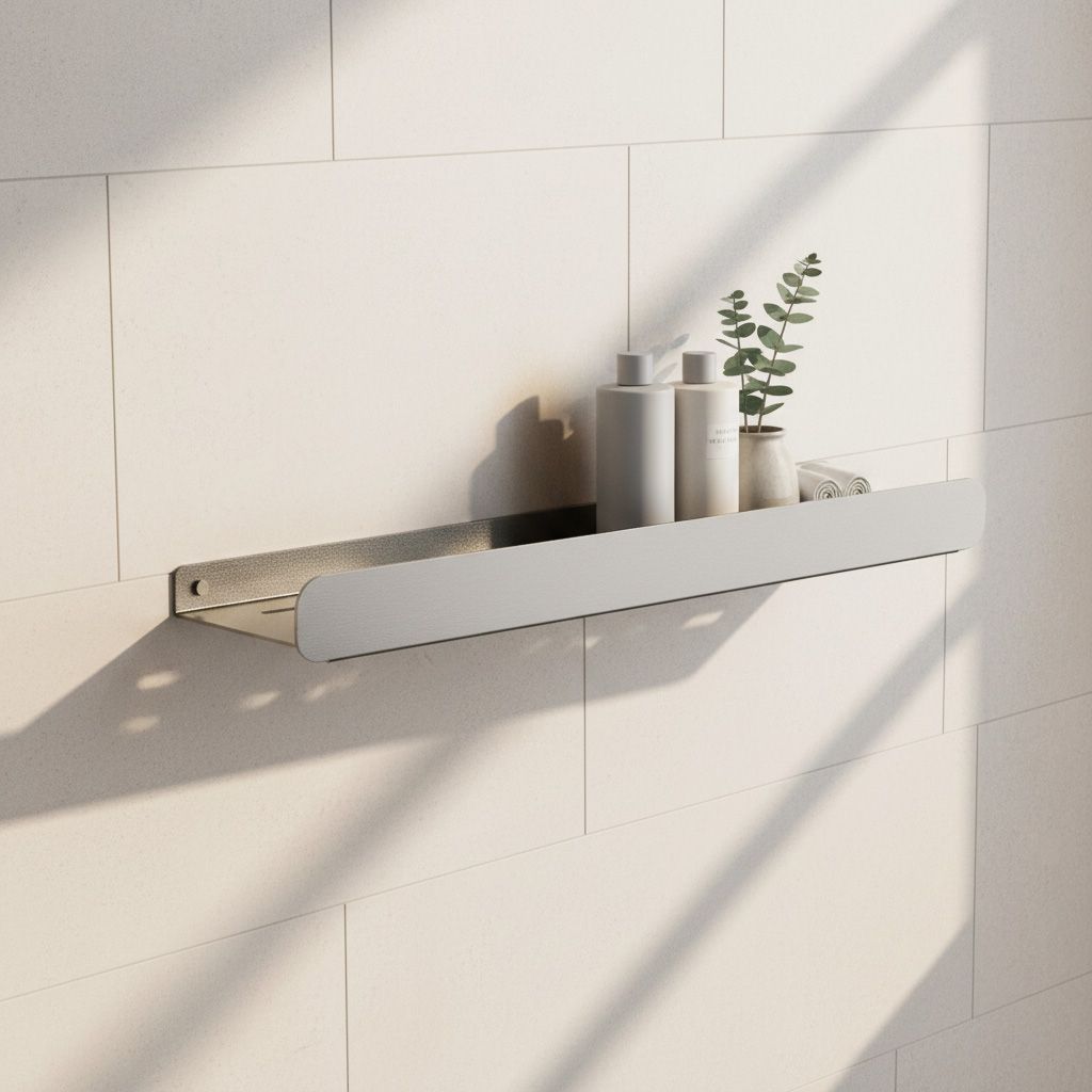 Rea, kúpeľňová polica 45cm, SF03, brúsená oceľ, REA-47002