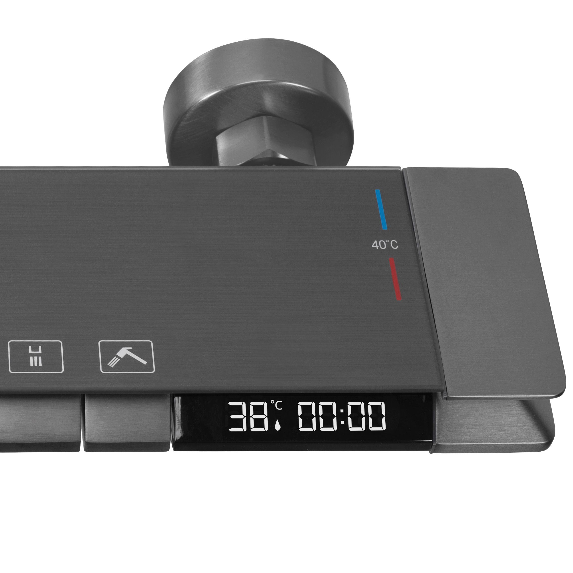 Rea Karl, LED termostatický sprchový set, grafitová, REA-P4880