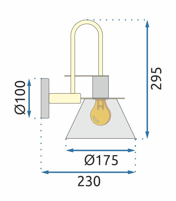 Toolight, nástenné svietidlo 1xE27 APP1602-1W, čierna-zlatá, OSW-06528