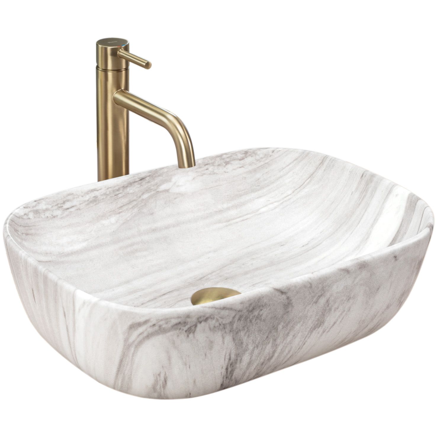 Rea Belinda Ash, umývadlo na dosku 460x330x135 cm, imitácia kameňa matná, REA-U3324