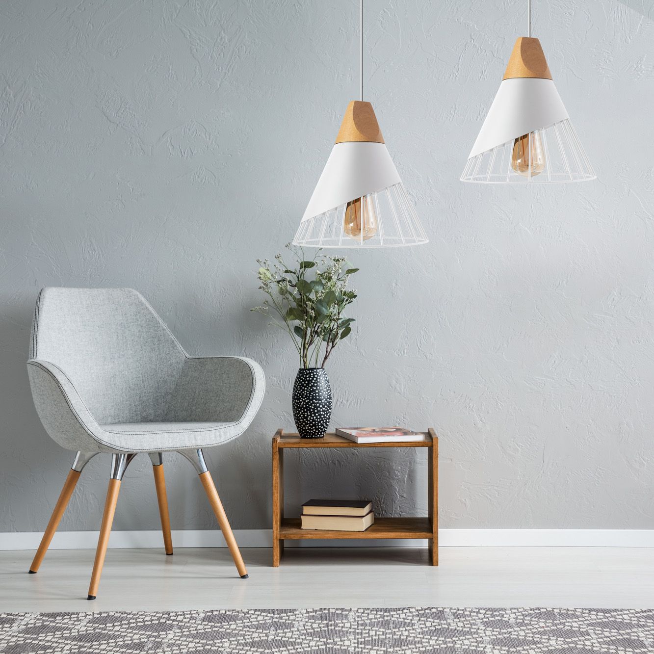 Toolight, závesná stropná lampa 1xE27 APP226-1CP, biela-hnedá, OSW-00893