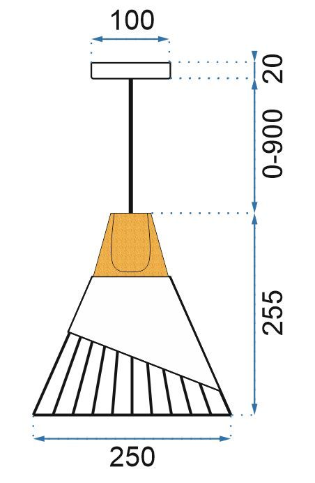 Toolight, závesná stropná lampa 1xE27 APP226-1CP, biela-hnedá, OSW-00893