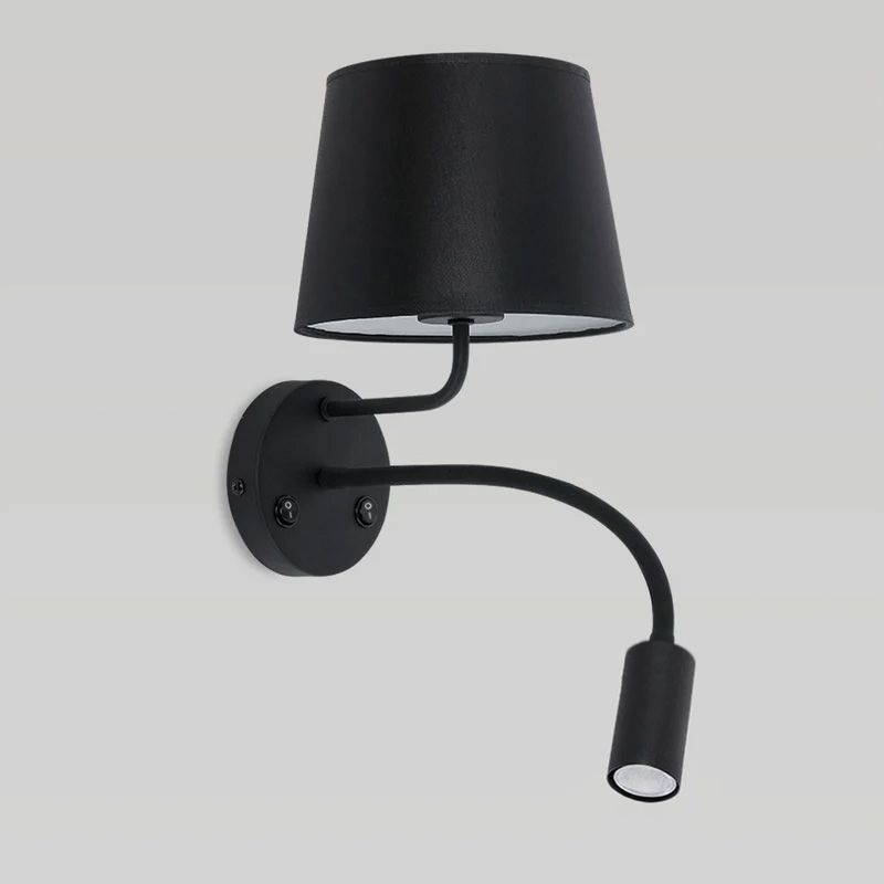 Toolight, nástenné svietidlo LED 3W+1xE27 APP1610-2W, čierna, OSW-01593