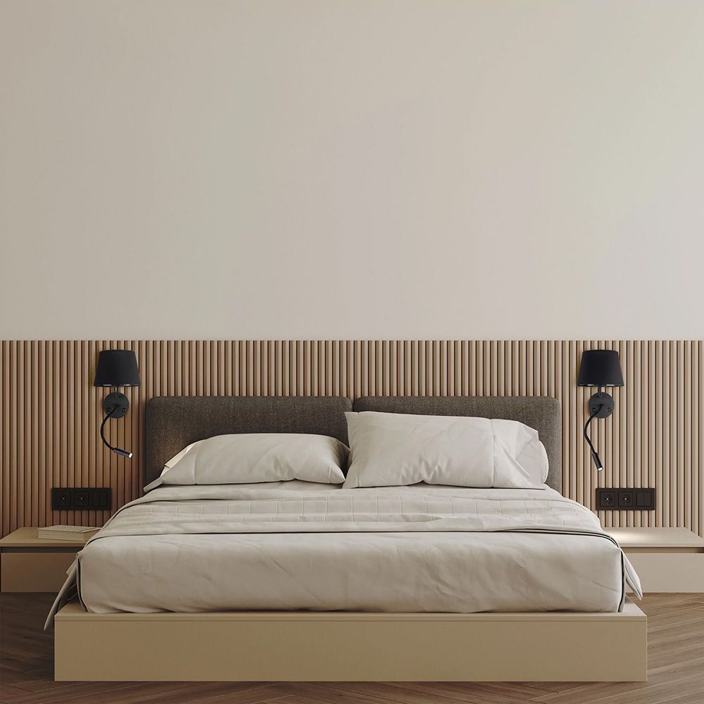 Toolight, nástenné svietidlo LED 3W+1xE27 APP1610-2W, čierna, OSW-01593