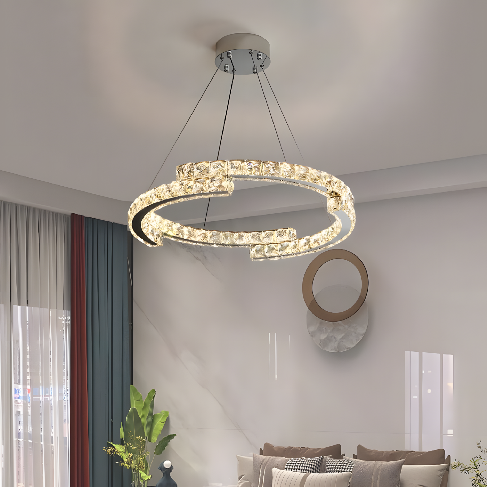 Toolight, LED krištáľové závesné svietidlo APP1556-CP, chrómová, OSW-05178