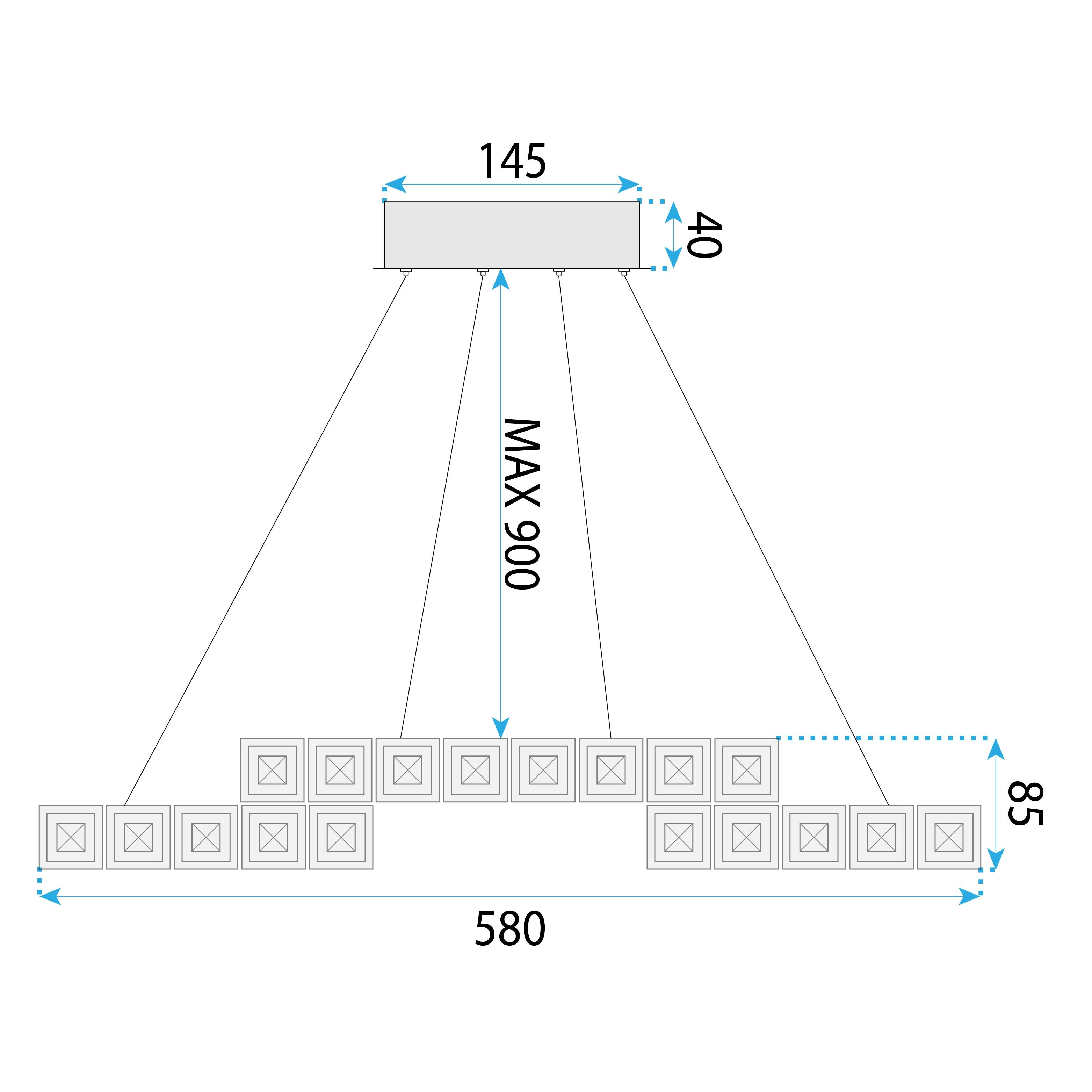 Toolight, LED krištáľové závesné svietidlo APP1556-CP, chrómová, OSW-05178