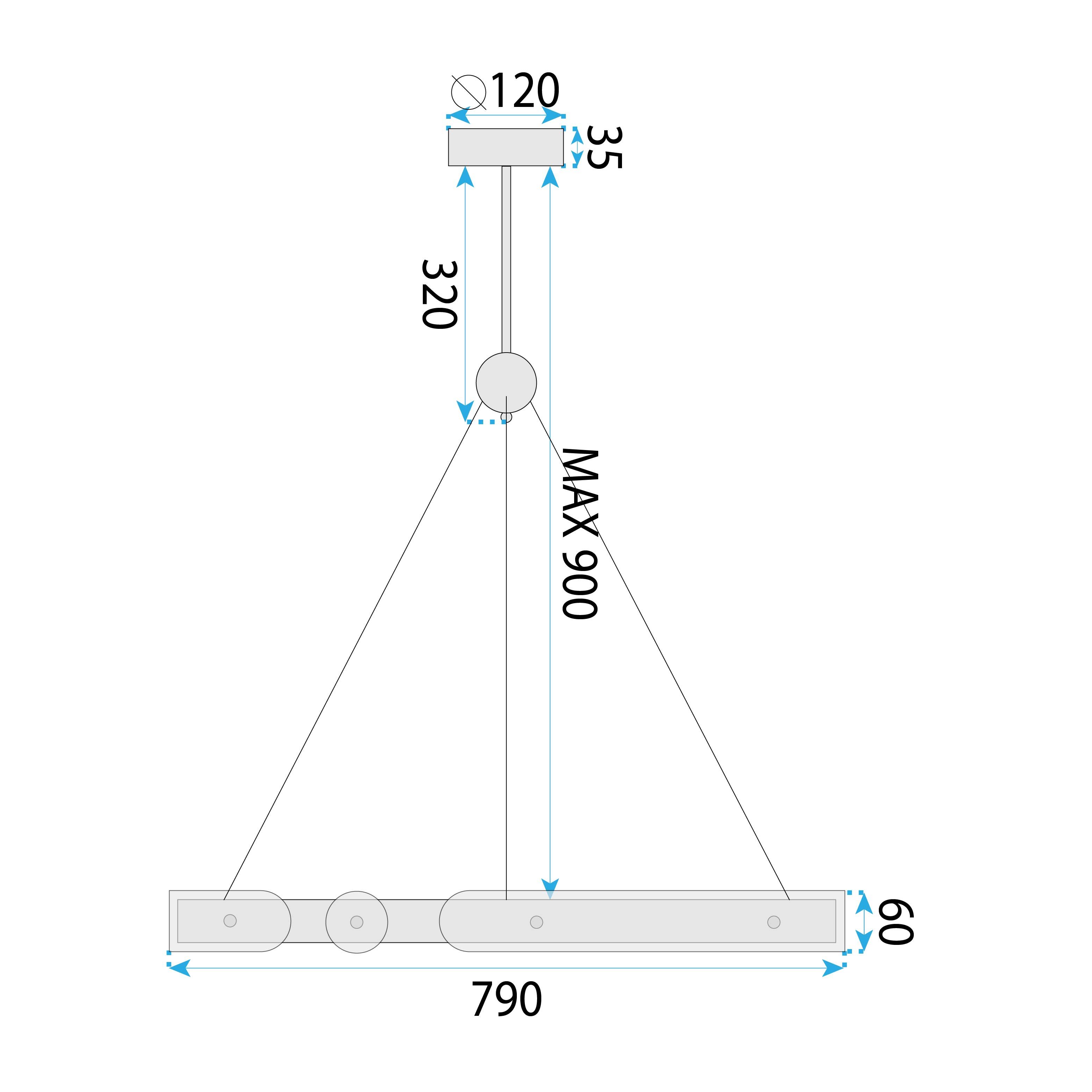 Toolight Loop, LED stropné svietidlo 79cm, 26W, diaľkové ovládanie, APP1549-CP, zlatá matná, OSW-06970