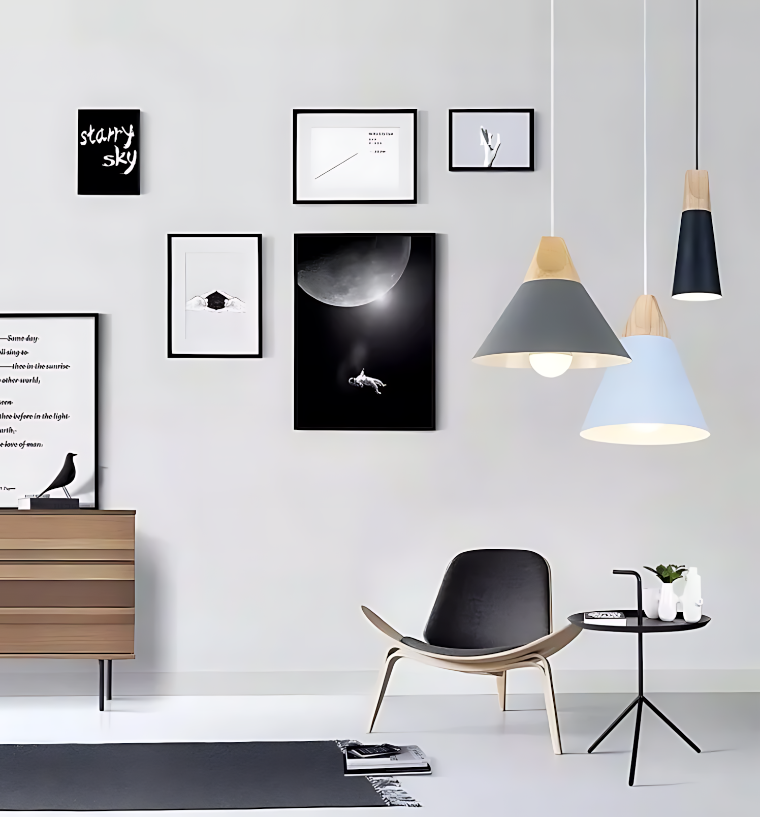Toolight, stropné svietidlo 1xE27, SCANDI C, čierna matná-hnedá, OSW-00104