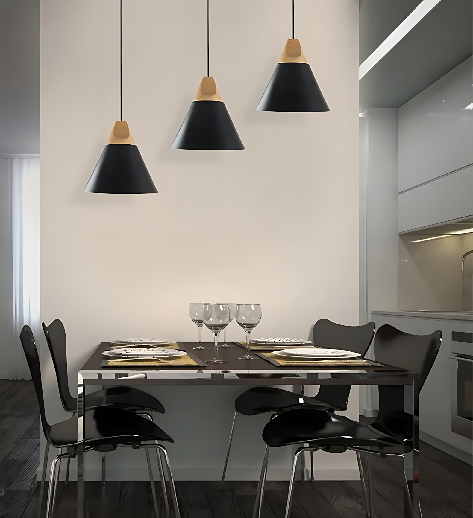 Toolight, stropné svietidlo 1xE27, SCANDI C, čierna matná-hnedá, OSW-00104