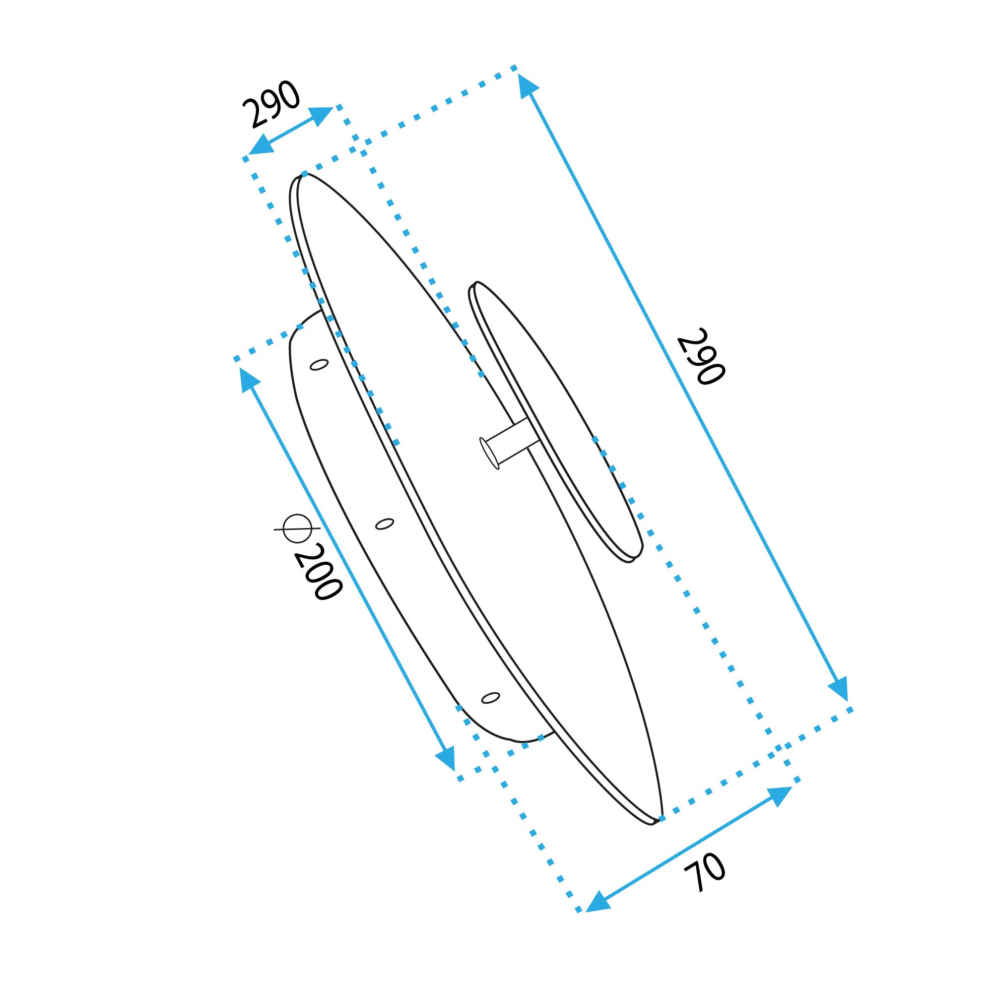 Toolight, LED nástenné svietidlo, 13W, APP1270, čierna-zlatá, OSW-06583