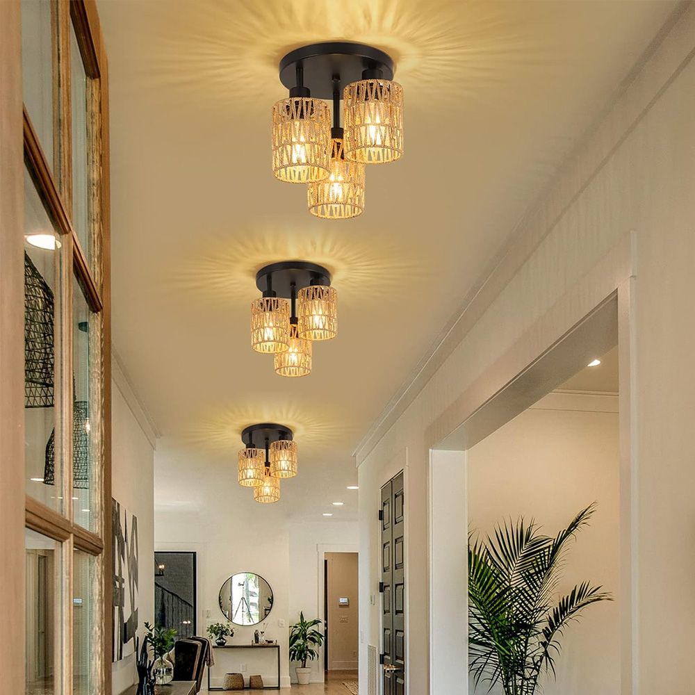 Toolight, stropné svietidlo 3xE27, APP1624-3C, hnedá-čierna, OSW-04127