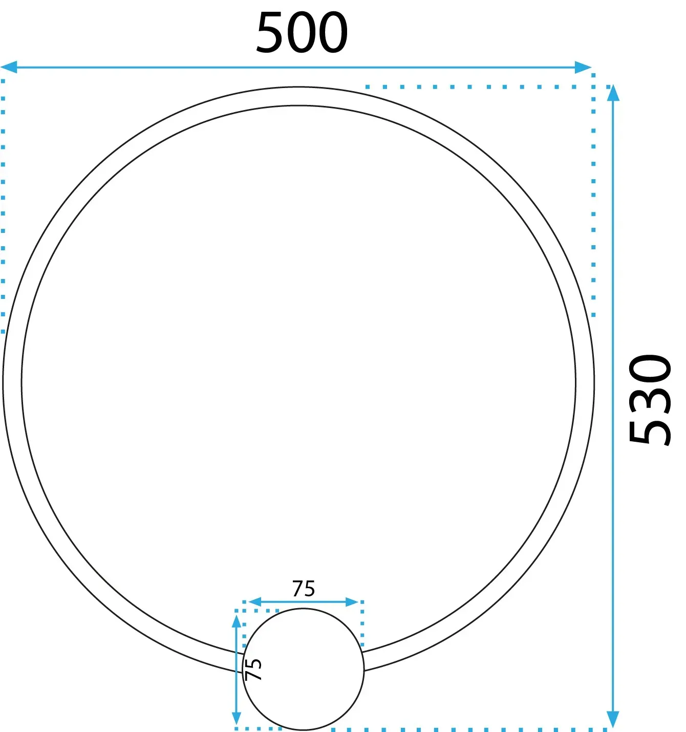 Toolight, LED nástenné svietidlo 50cm, 4000K, 23W, APP1389-CW BLACK, čierna matná, OSW-00915