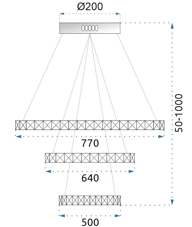 Toolight, LED krištáľové závesné svietidlo APP772-3CP, chrómová, OSW-05023