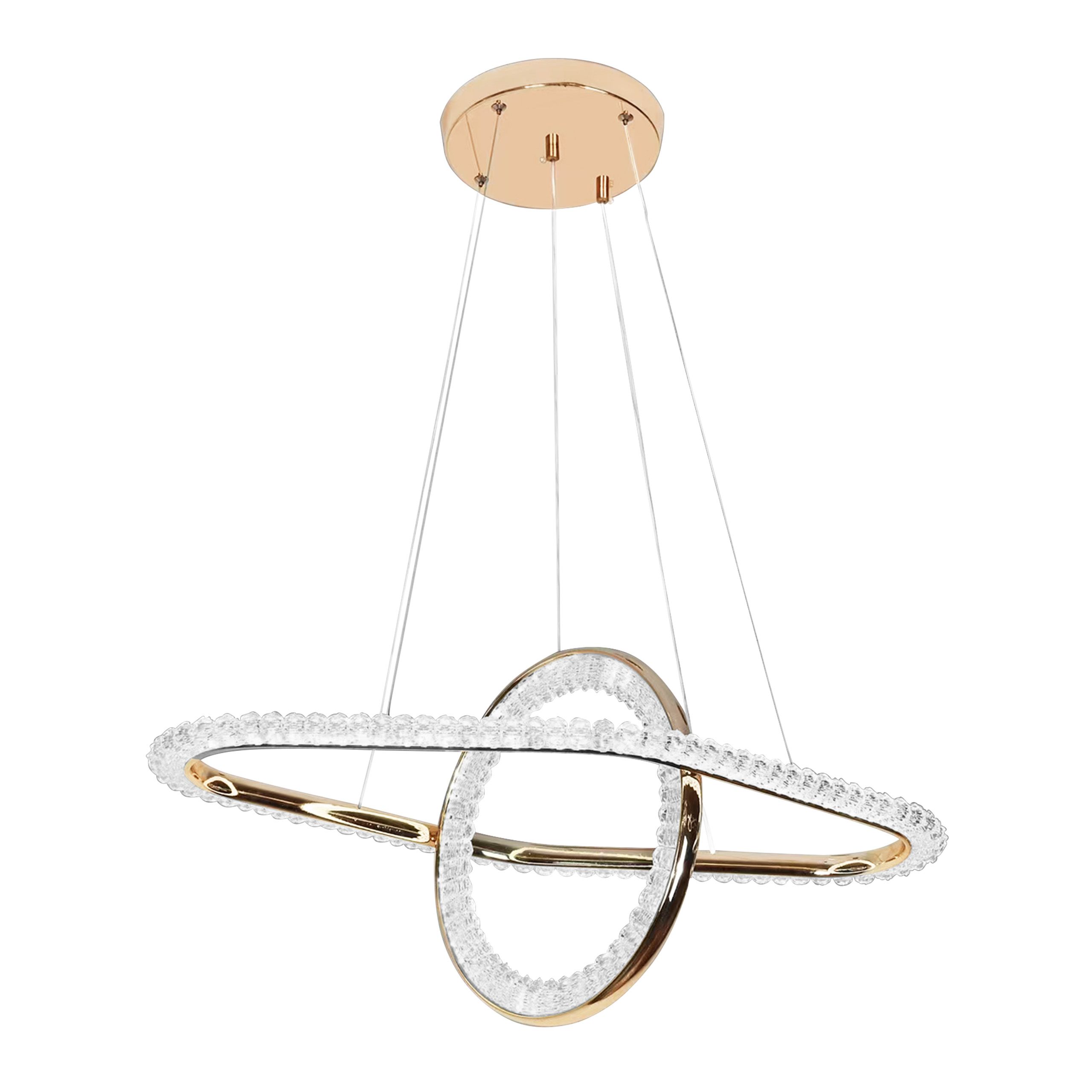 Toolight, LED závesné svietidlo 64x36 cm, 60W, G034-CP, zlatá lesklá, OSW-06301