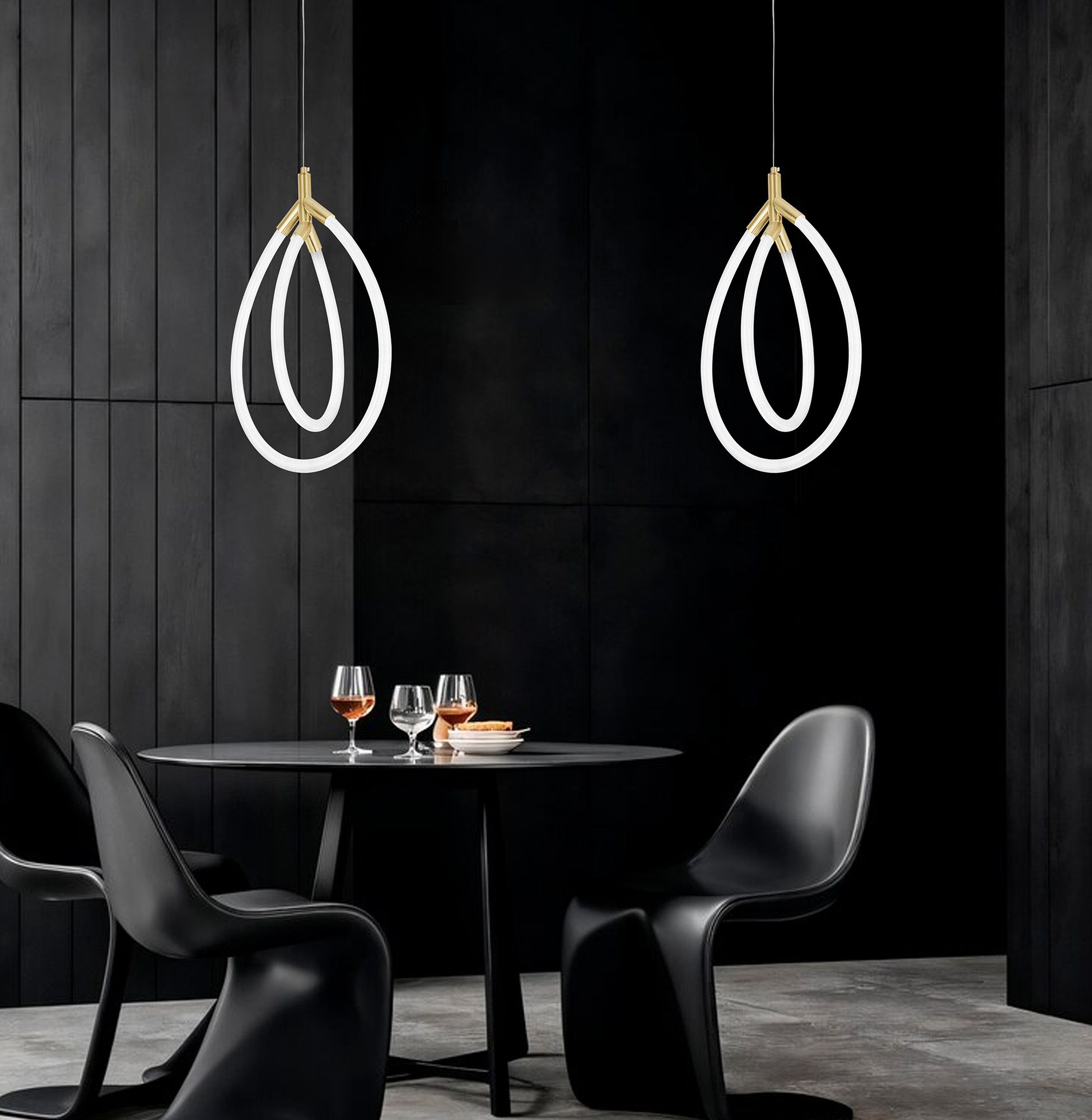 Toolight, LED závesné osvetlenie, 43W, G017-CP, zlatá-biela, OSW-06365