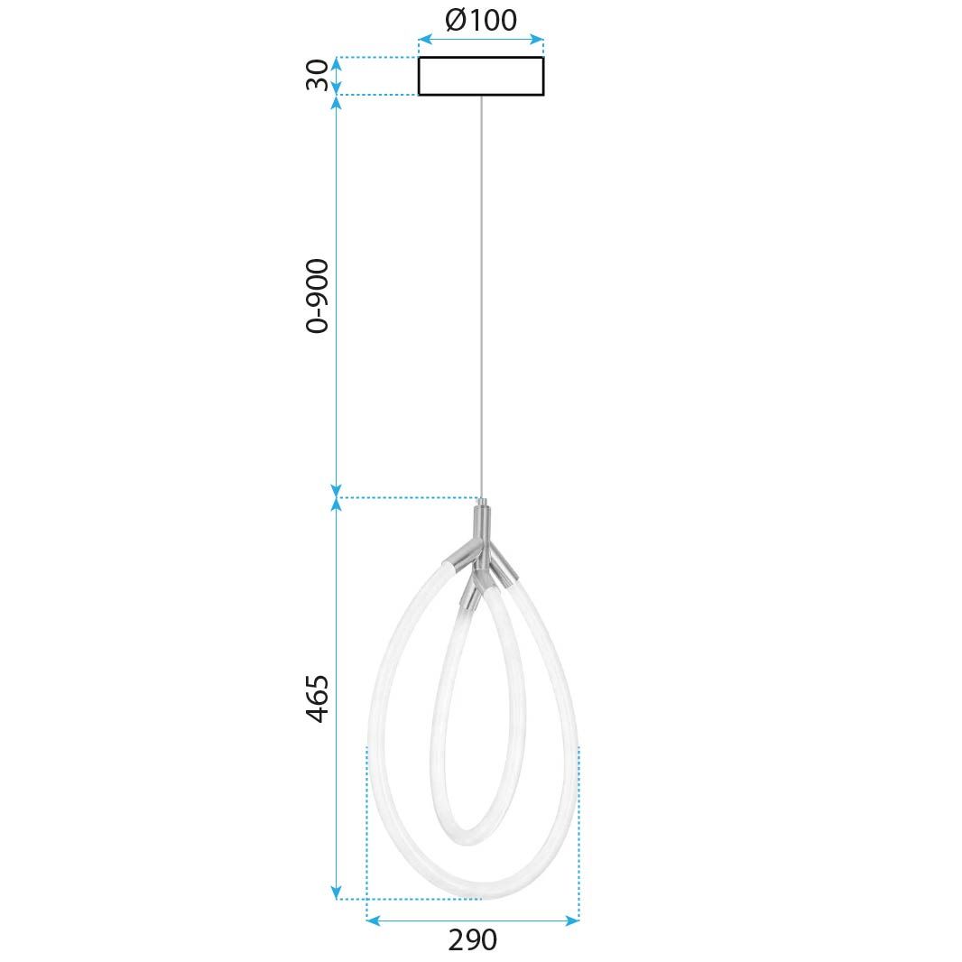 Toolight, LED závesné osvetlenie, 43W, G017-CP, zlatá-biela, OSW-06365