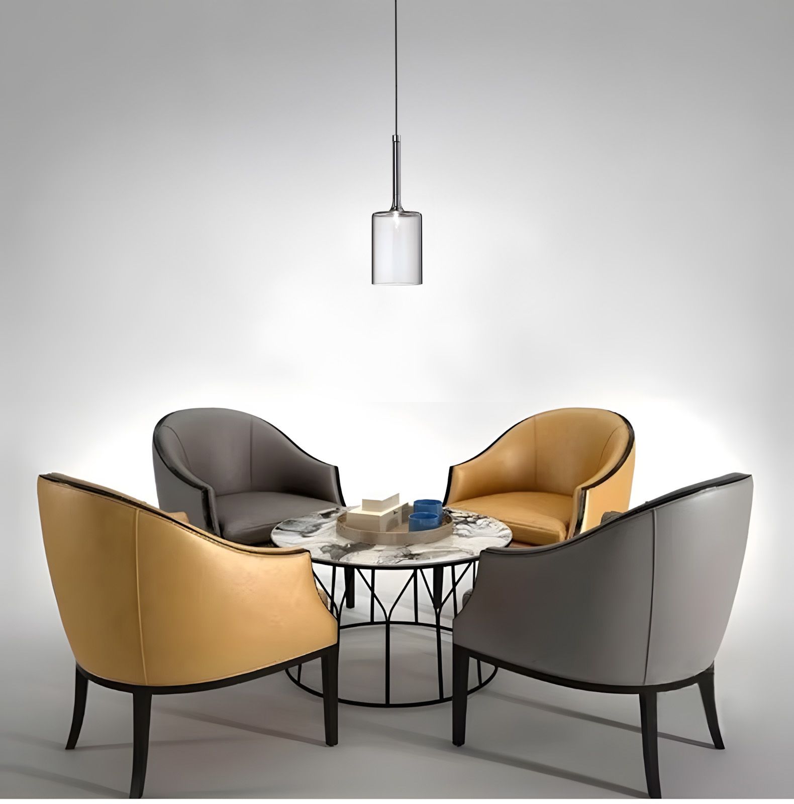 Toolight, stropné svietidlo 1xG4, APP1702-1CP GREY B, šedé sklo, OSW-04310