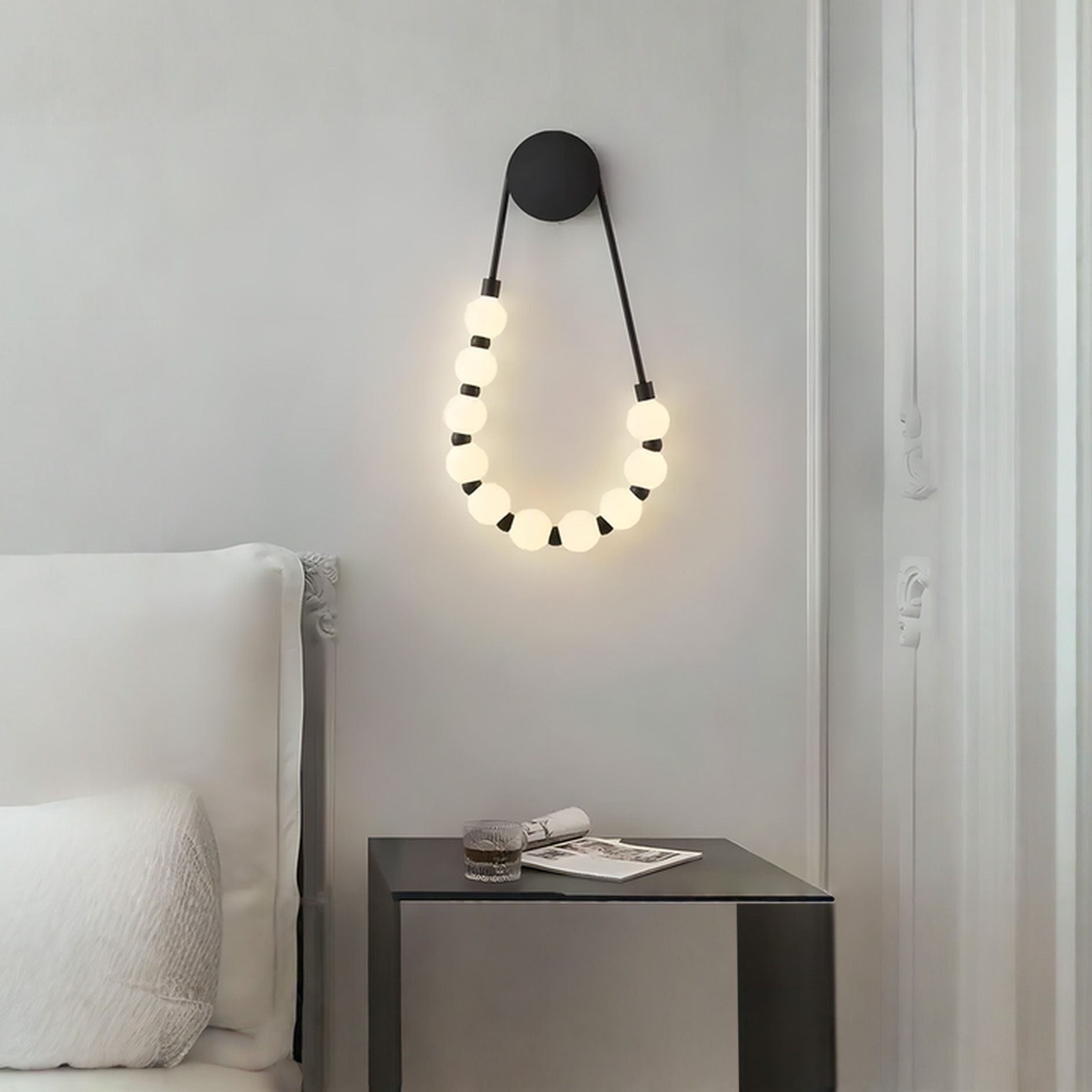 Toolight, LED nástenné svietidlo, 8W, 4000K, 1000lm, G026-CP, čierna, OSW-06377