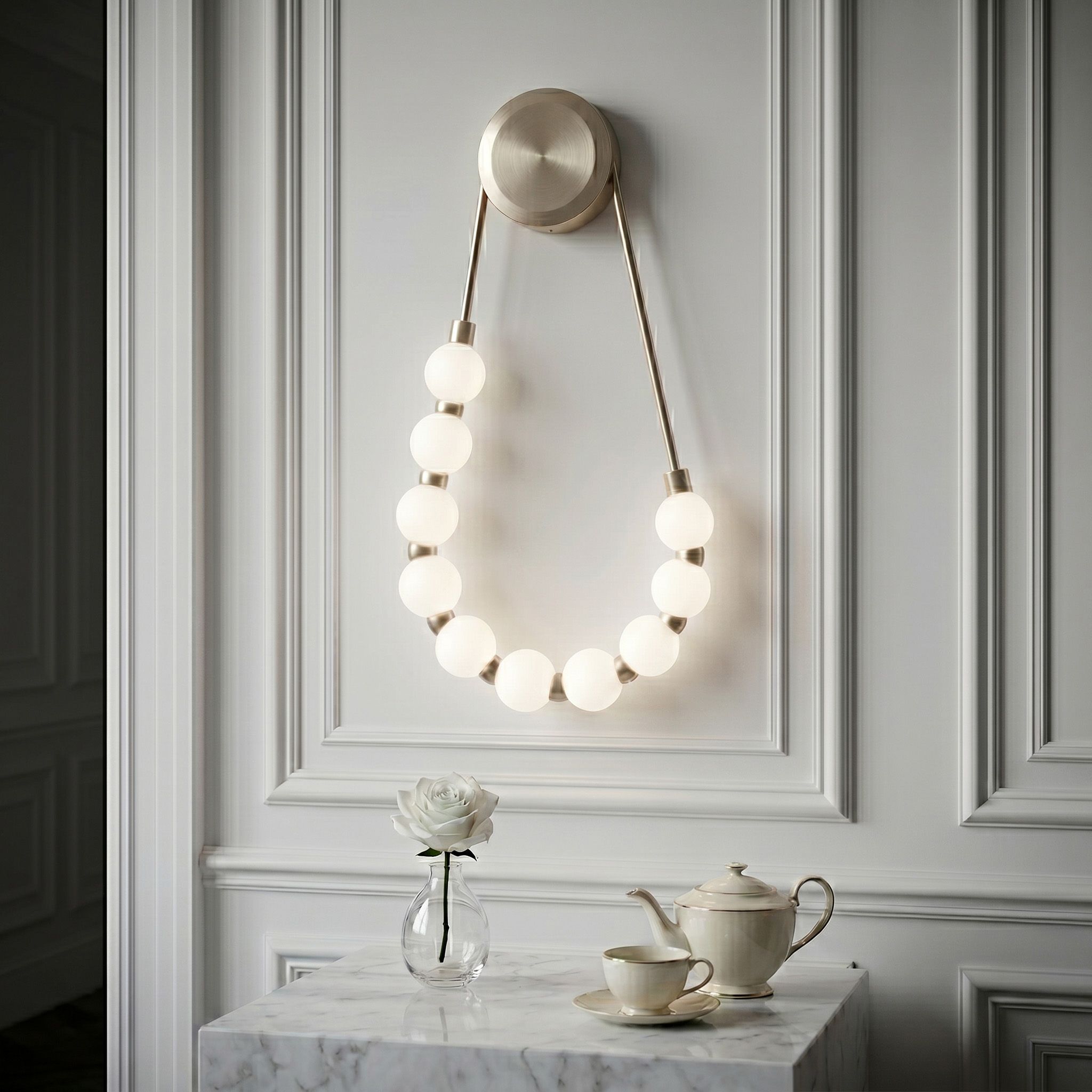 Toolight, LED nástenné svietidlo, 8W, 4000K, 1000lm, G027-CP, zlatá, OSW-06379