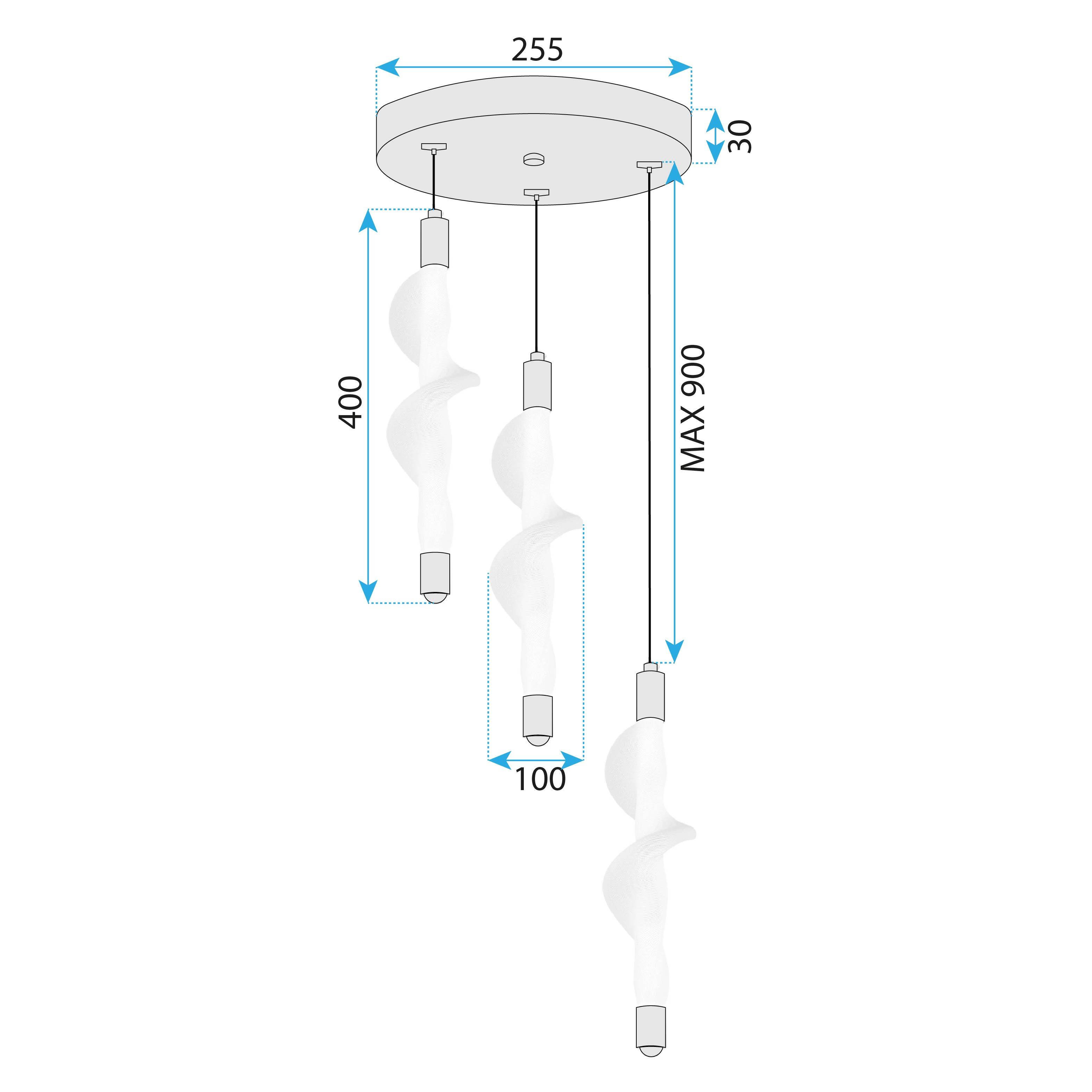 Toolight, LED stropné svietidlo 27W, 4000K, G009-3CPR, biela-zlatá lesklá, OSW-06316