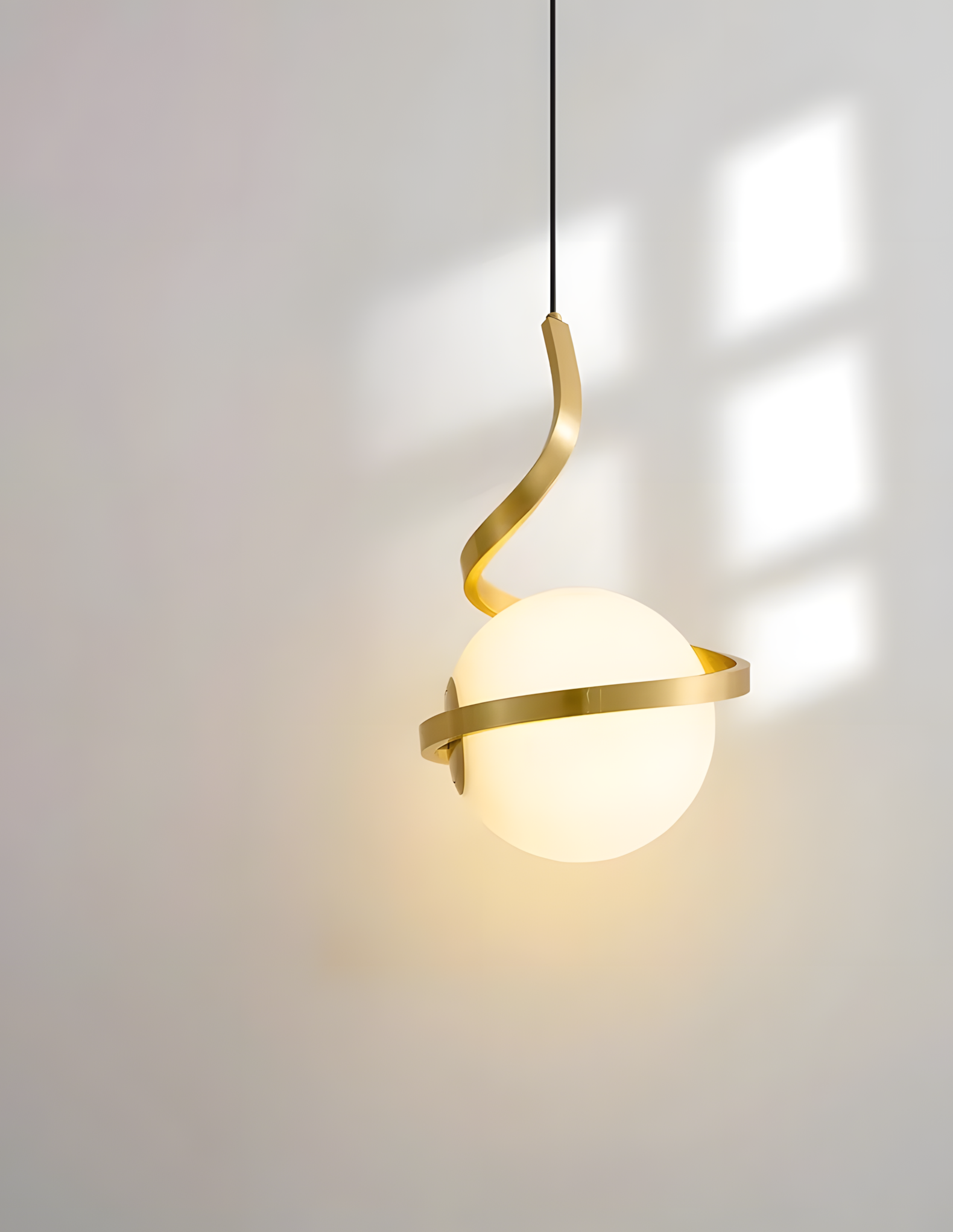 Toolight, LED závesné osvetlenie 1xE27, G020-CP, zlatá-biela, OSW-04314