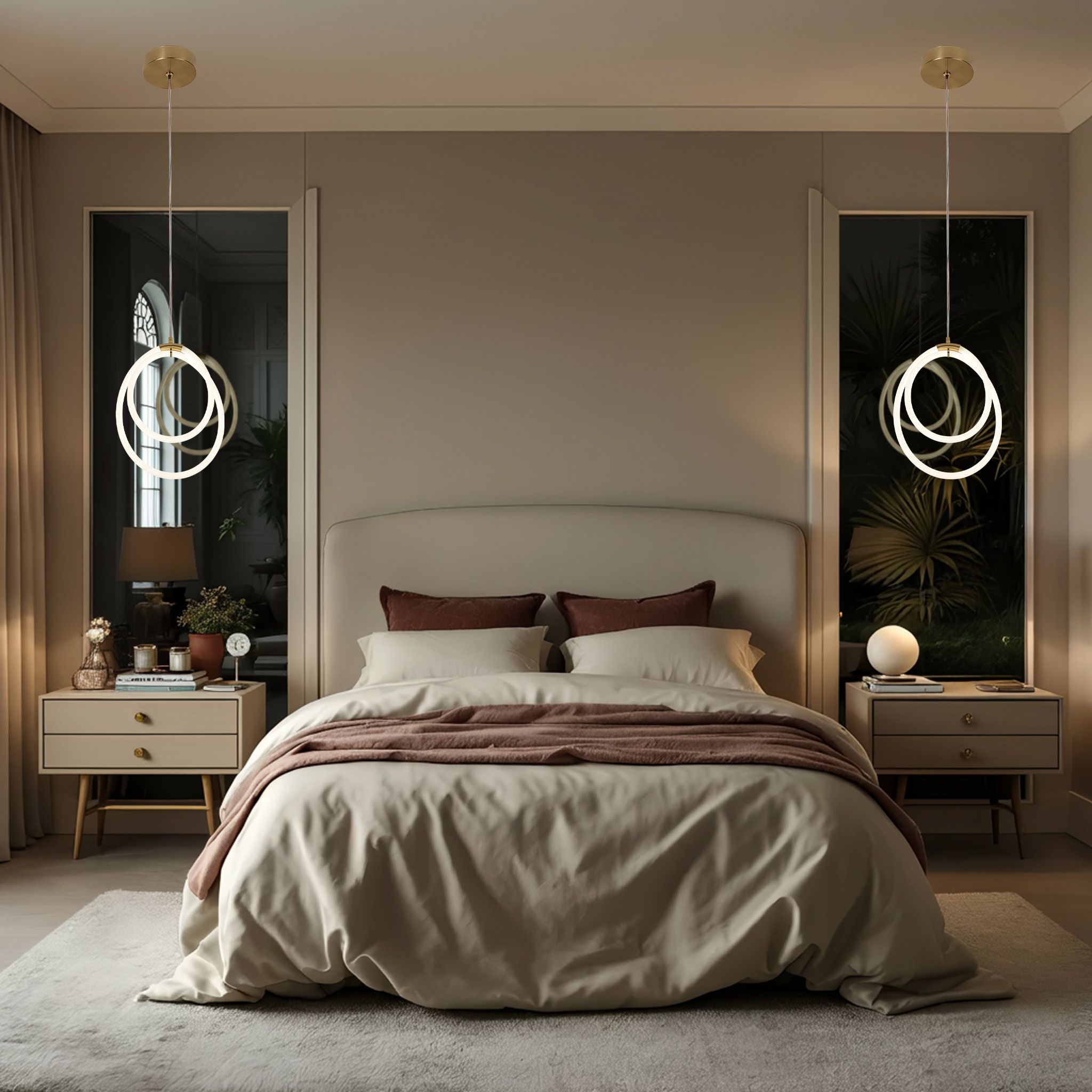 Toolight, LED závesné svietidlo G021-CP, biela-zlatá, OSW-06372