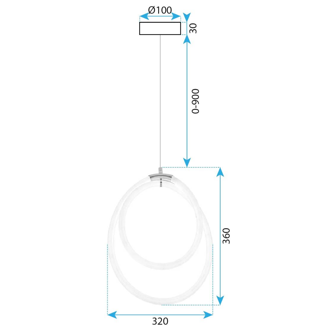 Toolight, LED závesné svietidlo G021-CP, biela-zlatá, OSW-06372