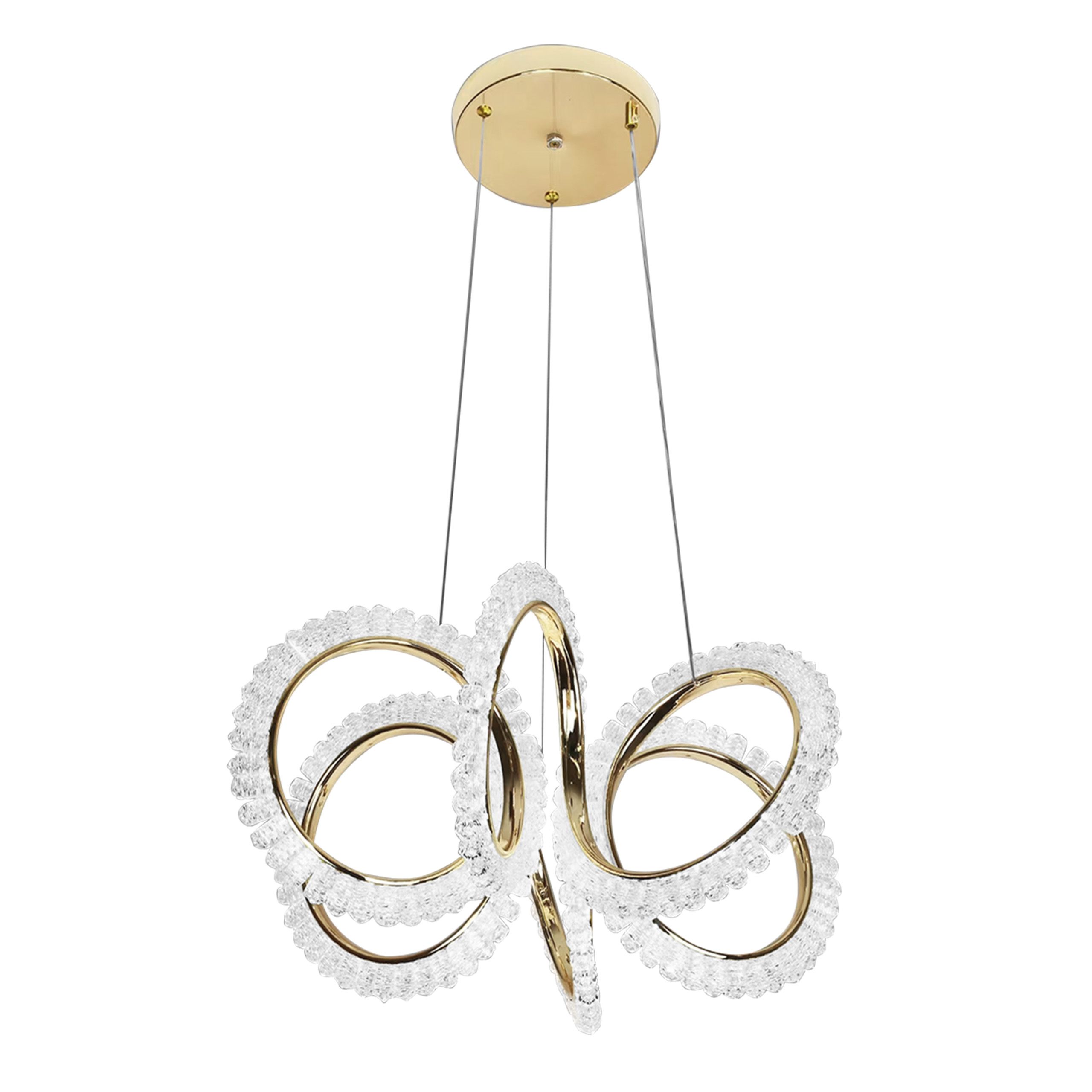 Toolight, LED závesné osvetlenie 50cm, G037-CP, zlatá lesklá, OSW-06304