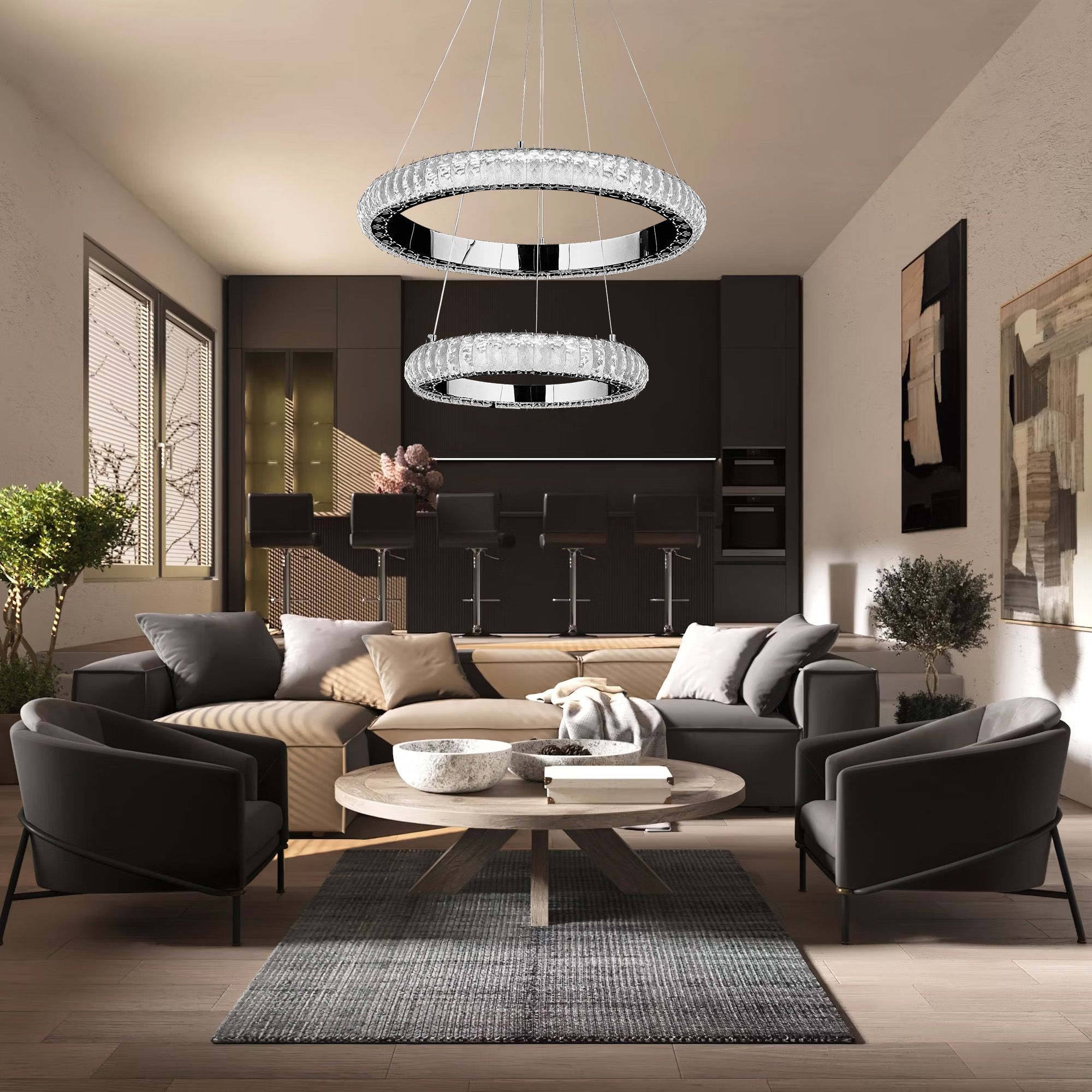 Toolight, LED závesné osvetlenie 60cm, G044-2CP, chrómová, OSW-06312