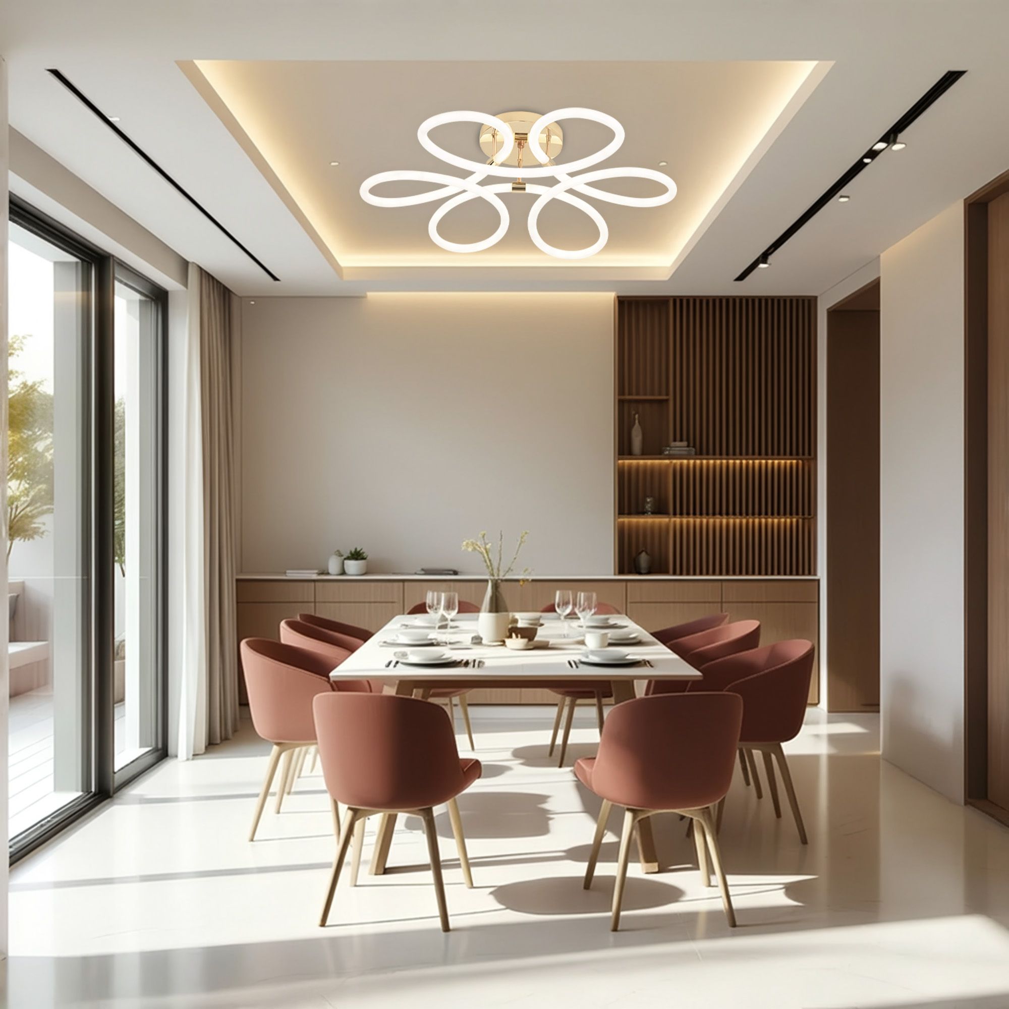 Toolight, LED moderné stropné svietidlo, 99W, 4000K, 5000lm, G023-C, zlatá, OSW-06374