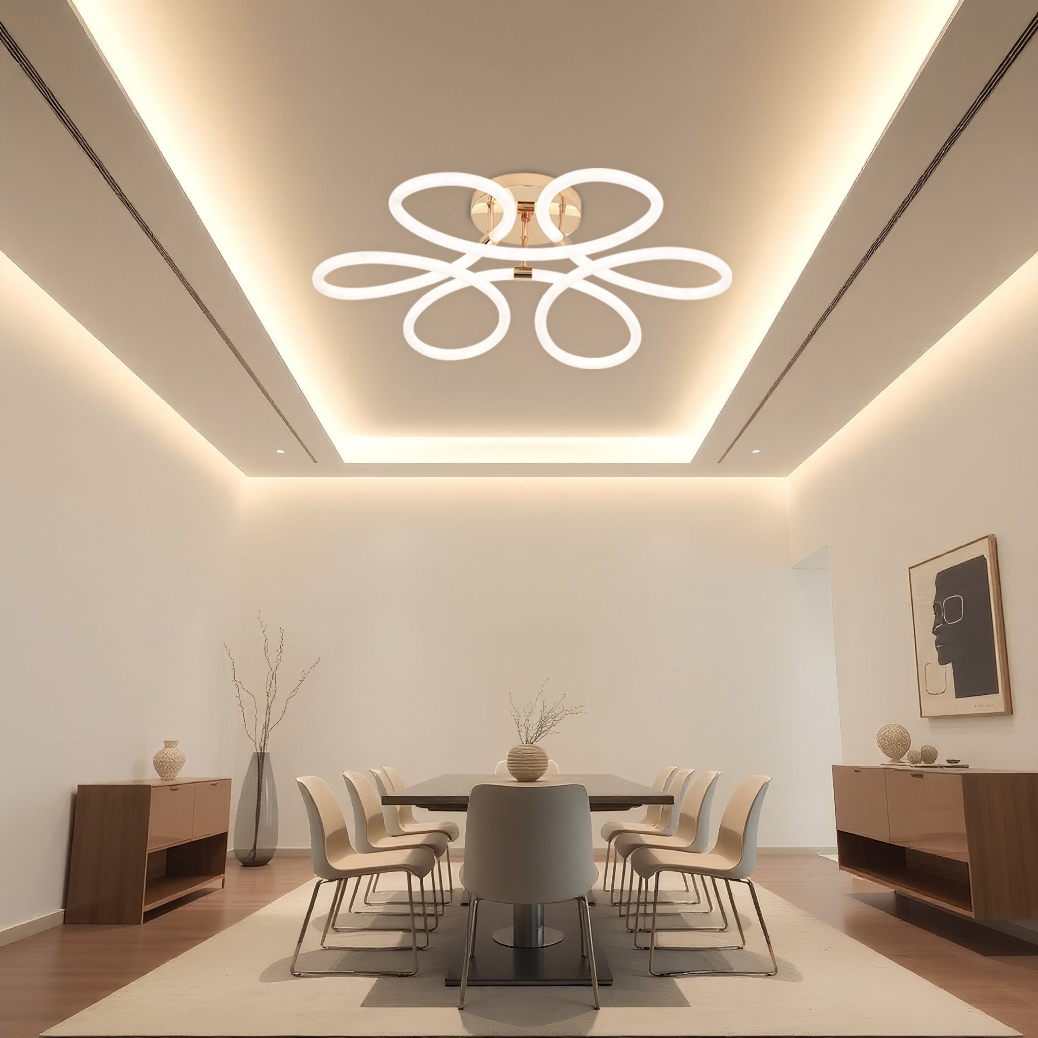 Toolight, LED moderné stropné svietidlo, 99W, 4000K, 5000lm, G023-C, zlatá, OSW-06374