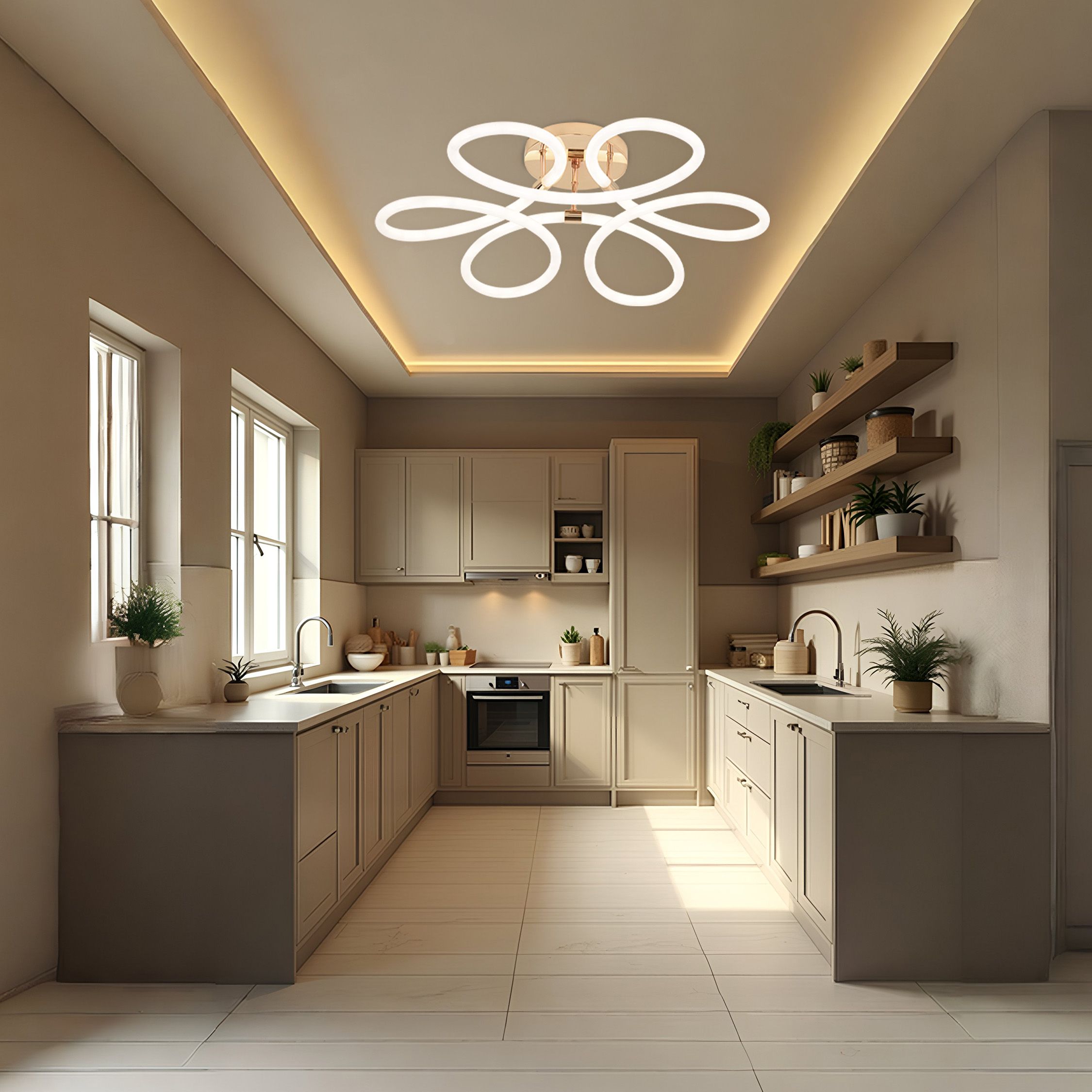 Toolight, LED moderné stropné svietidlo, 99W, 4000K, 5000lm, G023-C, zlatá, OSW-06374