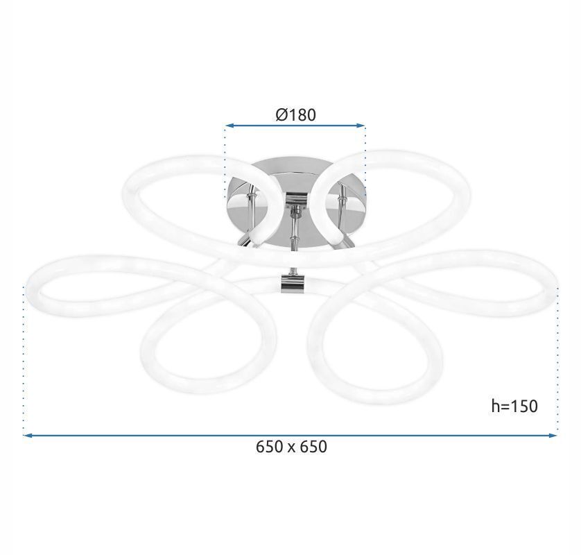 Toolight, LED moderné stropné svietidlo, 99W, 4000K, 5000lm, G023-C, zlatá, OSW-06374