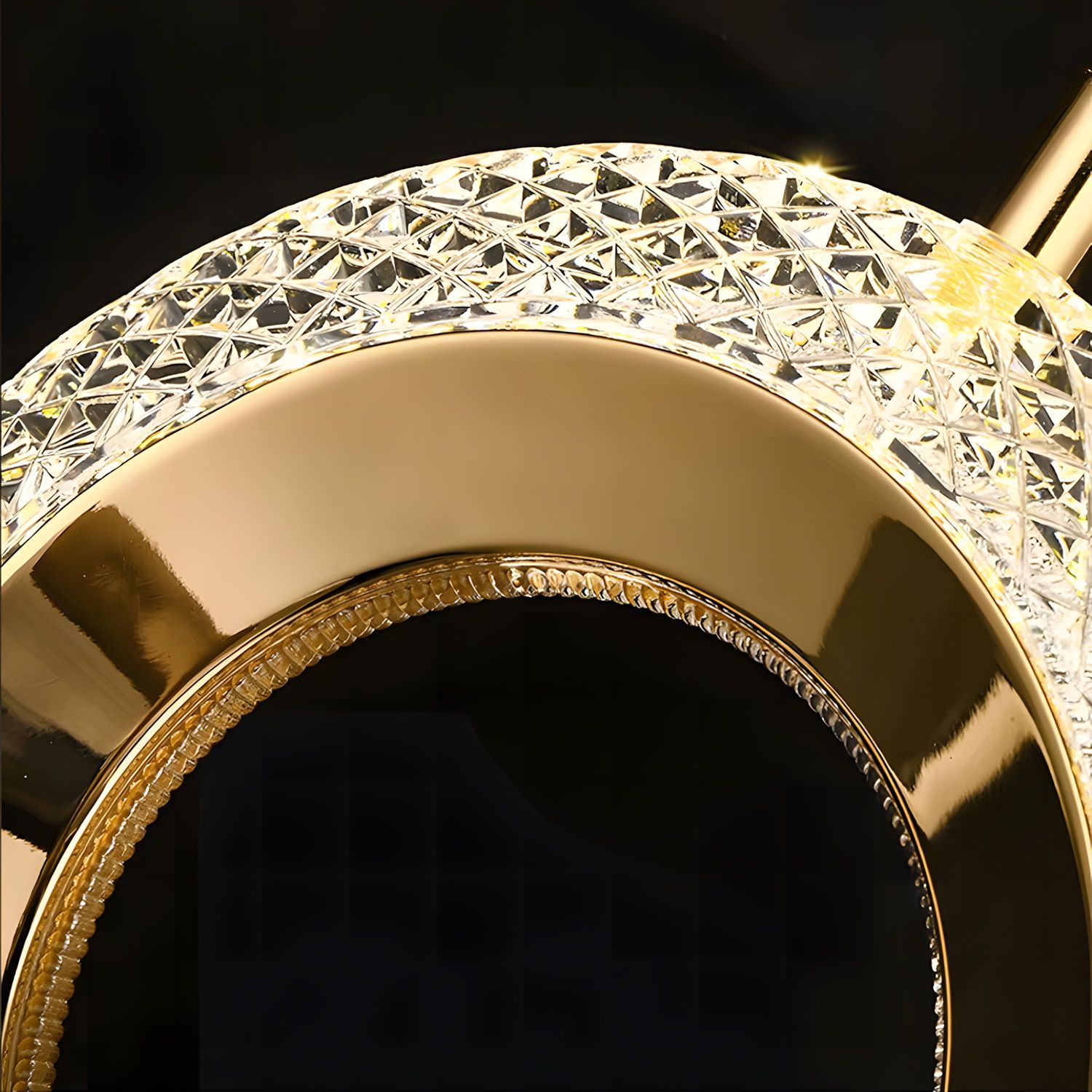 Toolight, krištáľová závesné svietidlo 20cm, 7W, 4000K, 500lm, G119-1CP, zlatá lesklá, OSW-09710