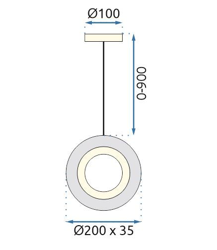 Toolight, krištáľová závesné svietidlo 20cm, 7W, 4000K, 500lm, G119-1CP, zlatá lesklá, OSW-09710