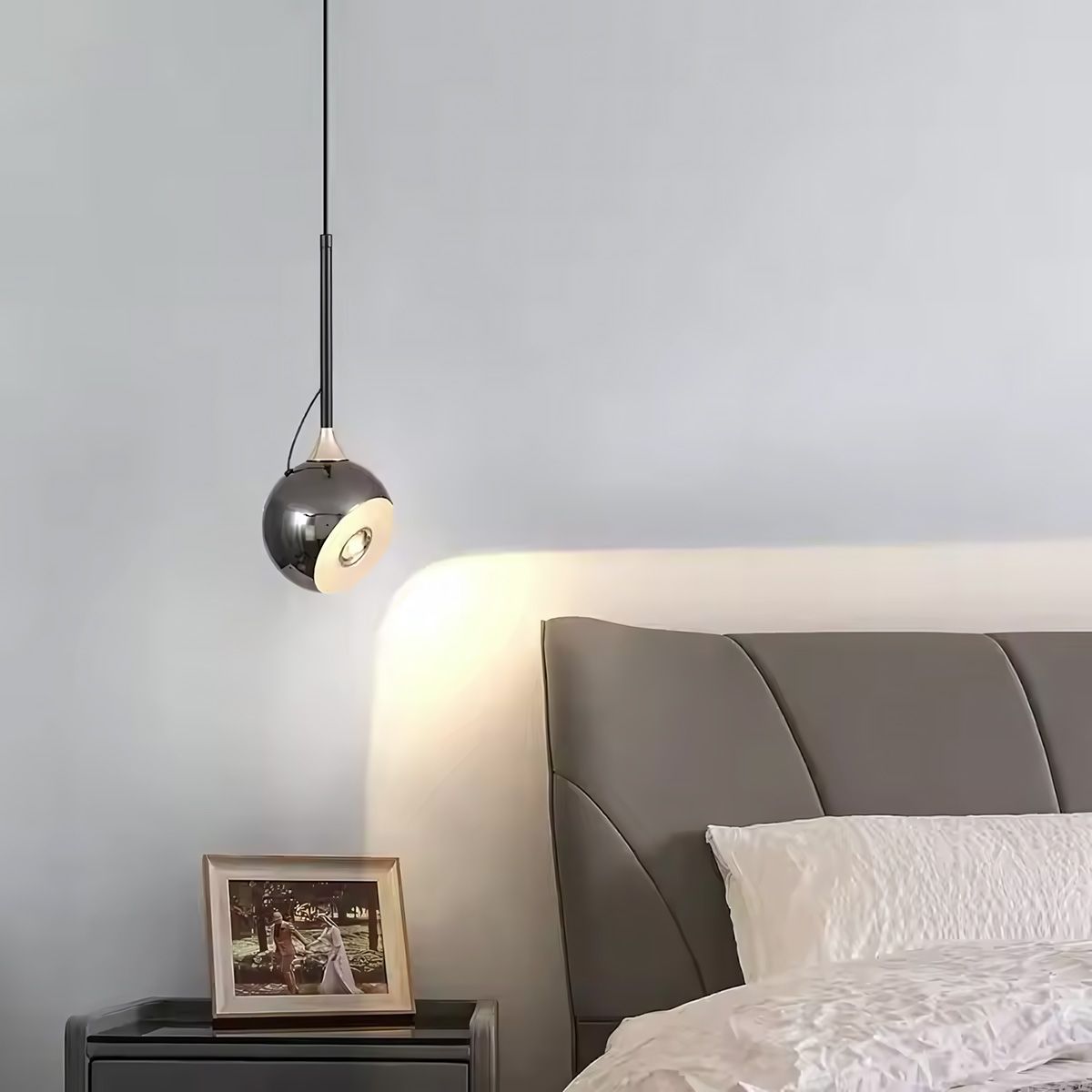 Toolight, LED závesné svietidlo 7W, 490lm, G087-1CP, čierny chróm, OSW-09704