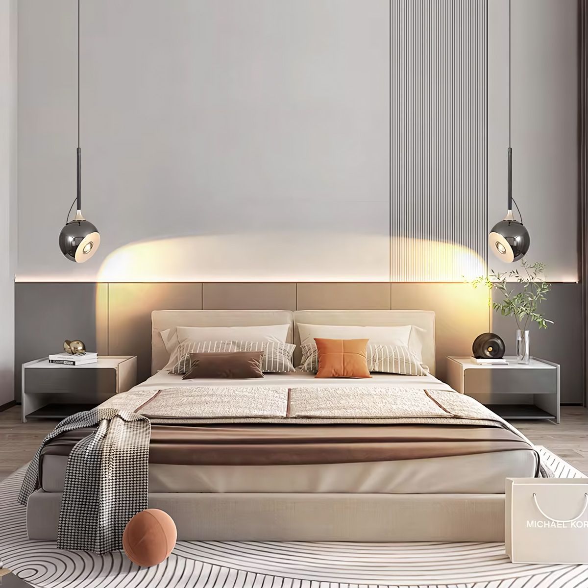 Toolight, LED závesné svietidlo 7W, 490lm, G087-1CP, čierny chróm, OSW-09704