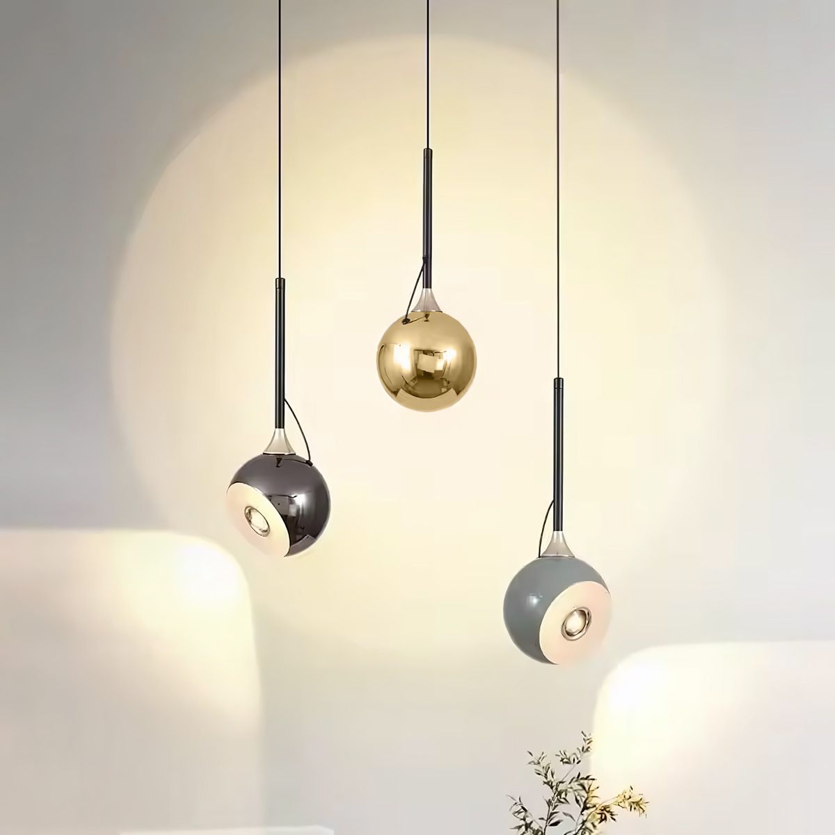 Toolight, LED závesné svietidlo 7W, 490lm, G087-1CP, čierny chróm, OSW-09704
