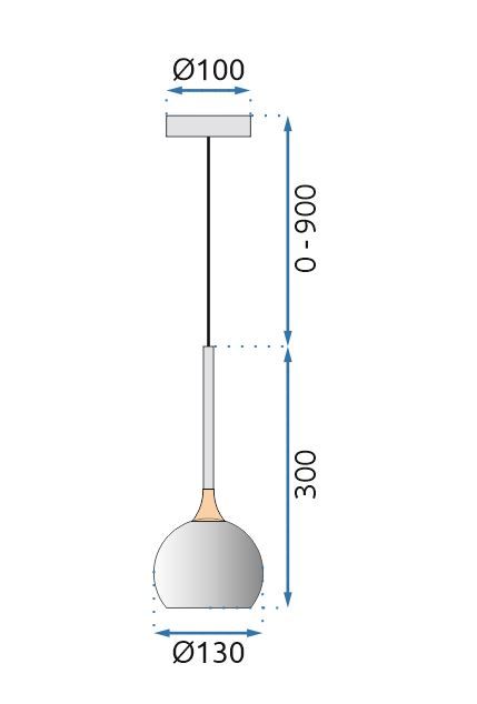 Toolight, LED závesné svietidlo 7W, 490lm, G087-1CP, čierny chróm, OSW-09704