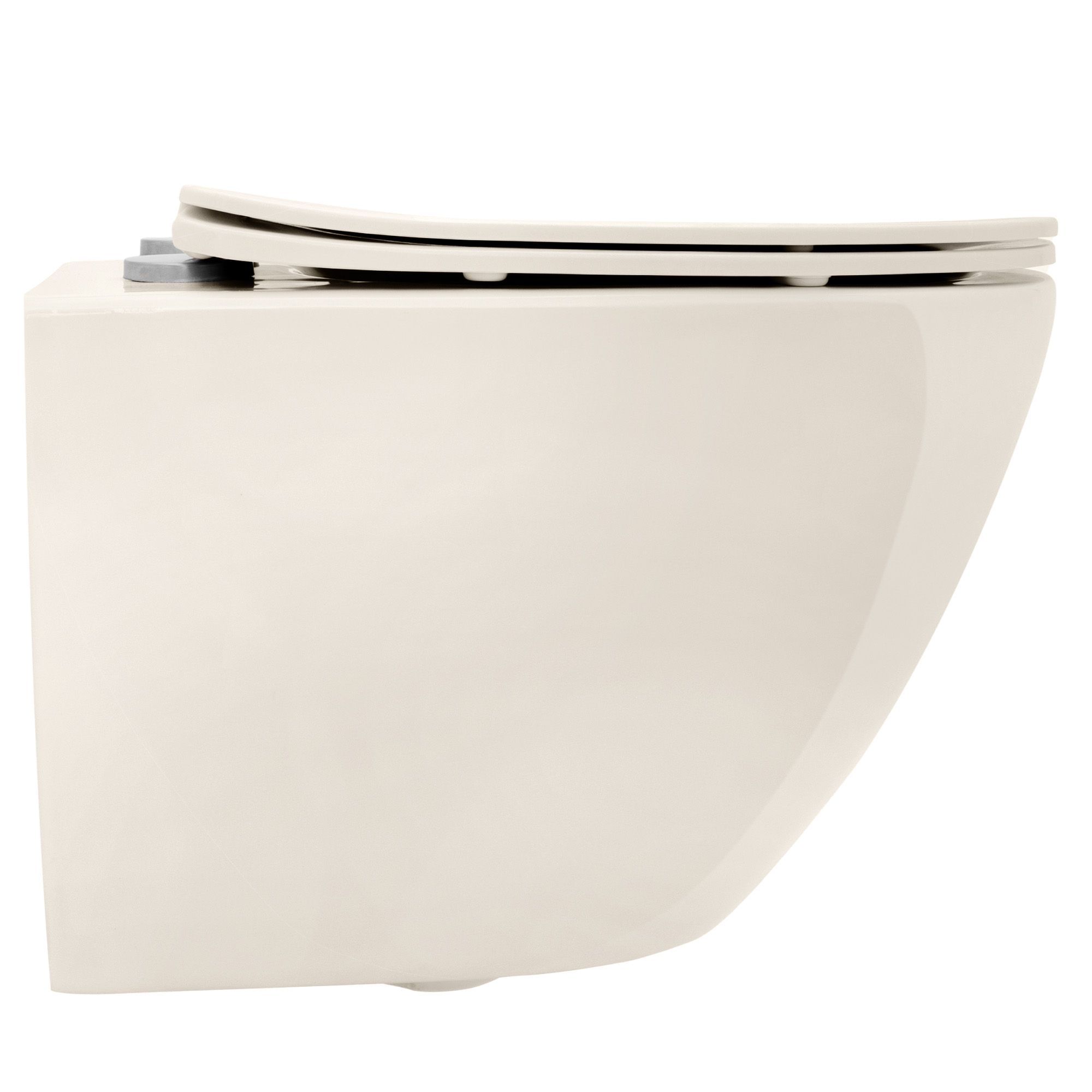 Rea Carlo Mini, závesná WC misa 495x370x355mm + toaletné sedadlo, Ecru, REA-C5500