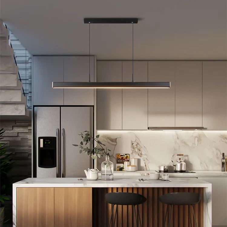 Toolight, LED závesné svietidlo 80cm, 15W, APP1447-CP, čierna matná, OSW-02391